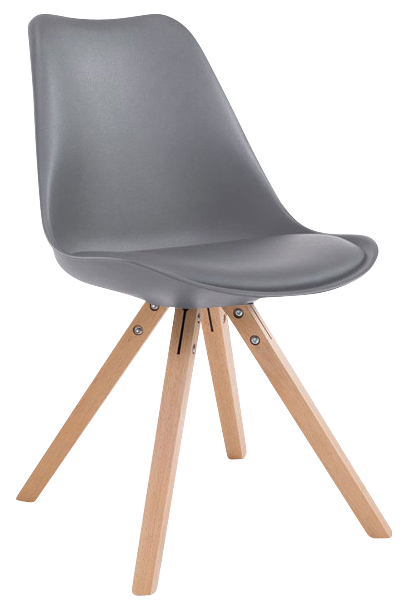 Lot de 4 Chaises de salle à manger Toulouse similicuir Pieds carrés bois