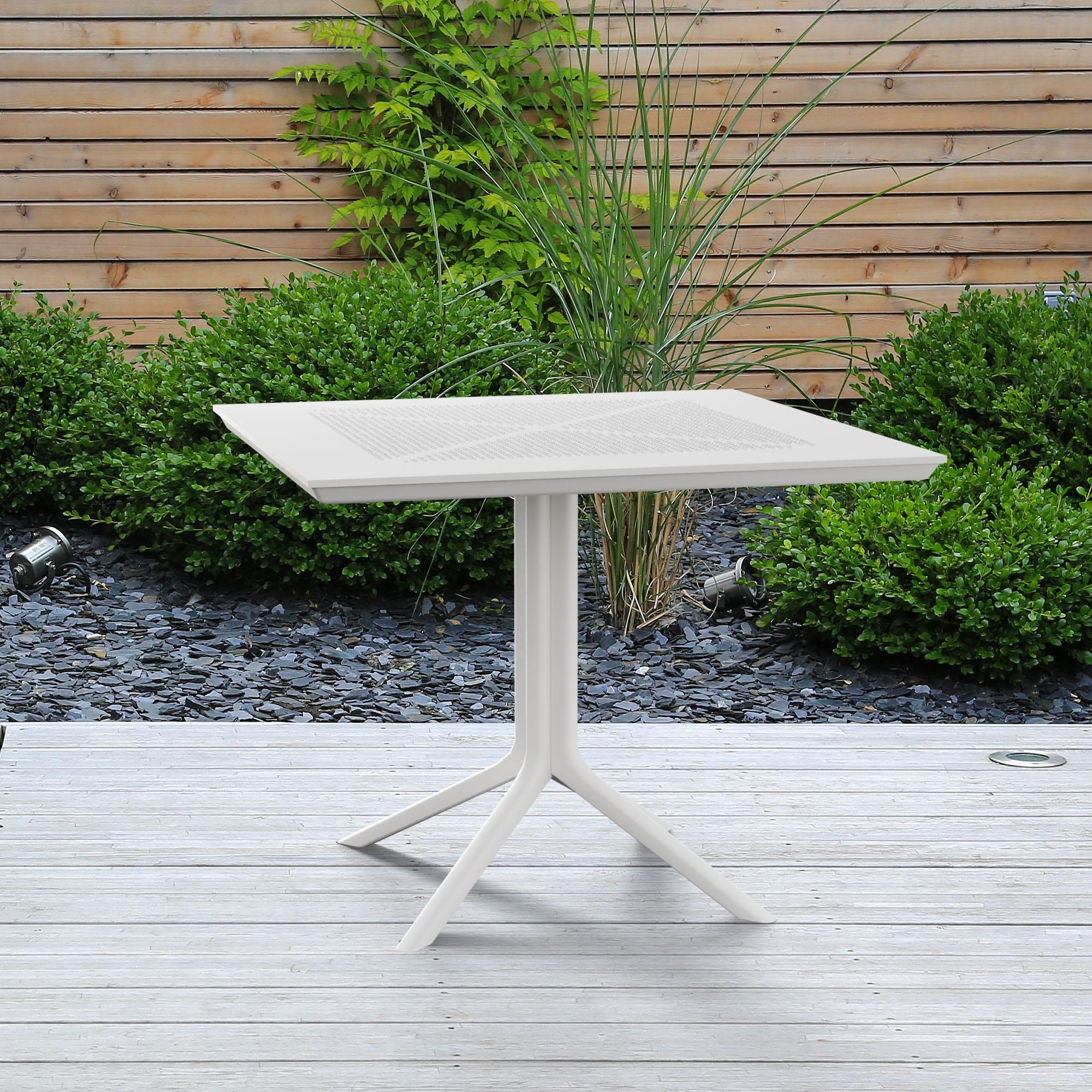 Table de jardin Lenval 80x80 cm Table d'extérieur en noir ou blanc