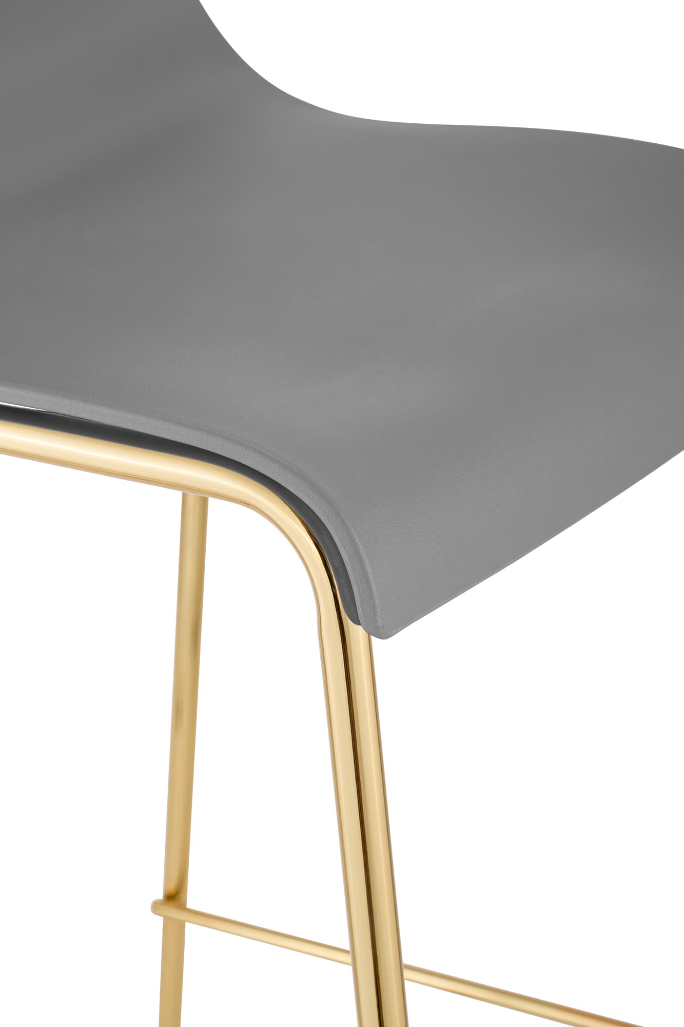 Lot de 2 tabourets de bar Hover, plastique, piètement 4 pieds, doré