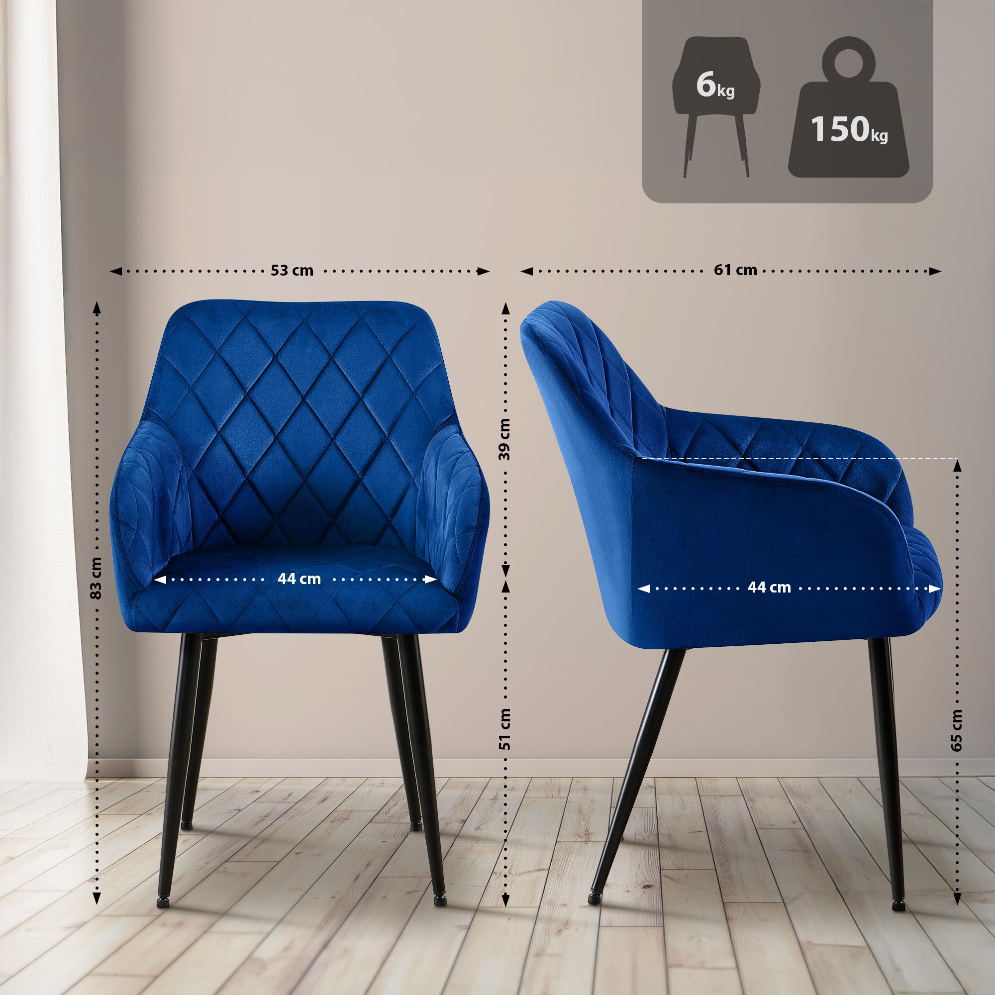 Chaise de salle à manger Monett Velours