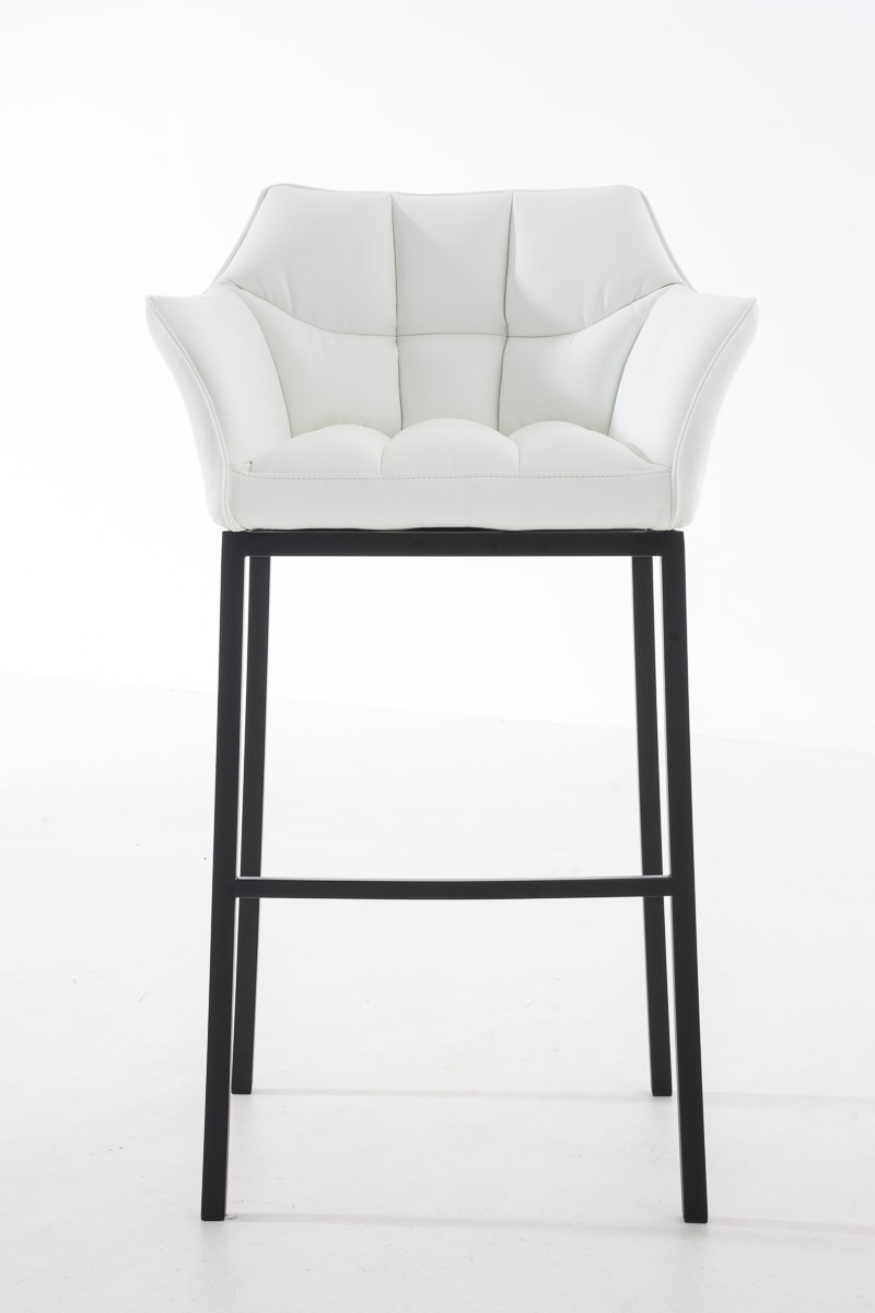 Ensemble de 2 tabourets de bar Damaso en similicuir avec piétement en métal