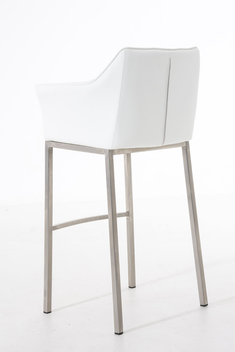Tabouret de bar Damaso en similicuir avec piétement quatre pieds