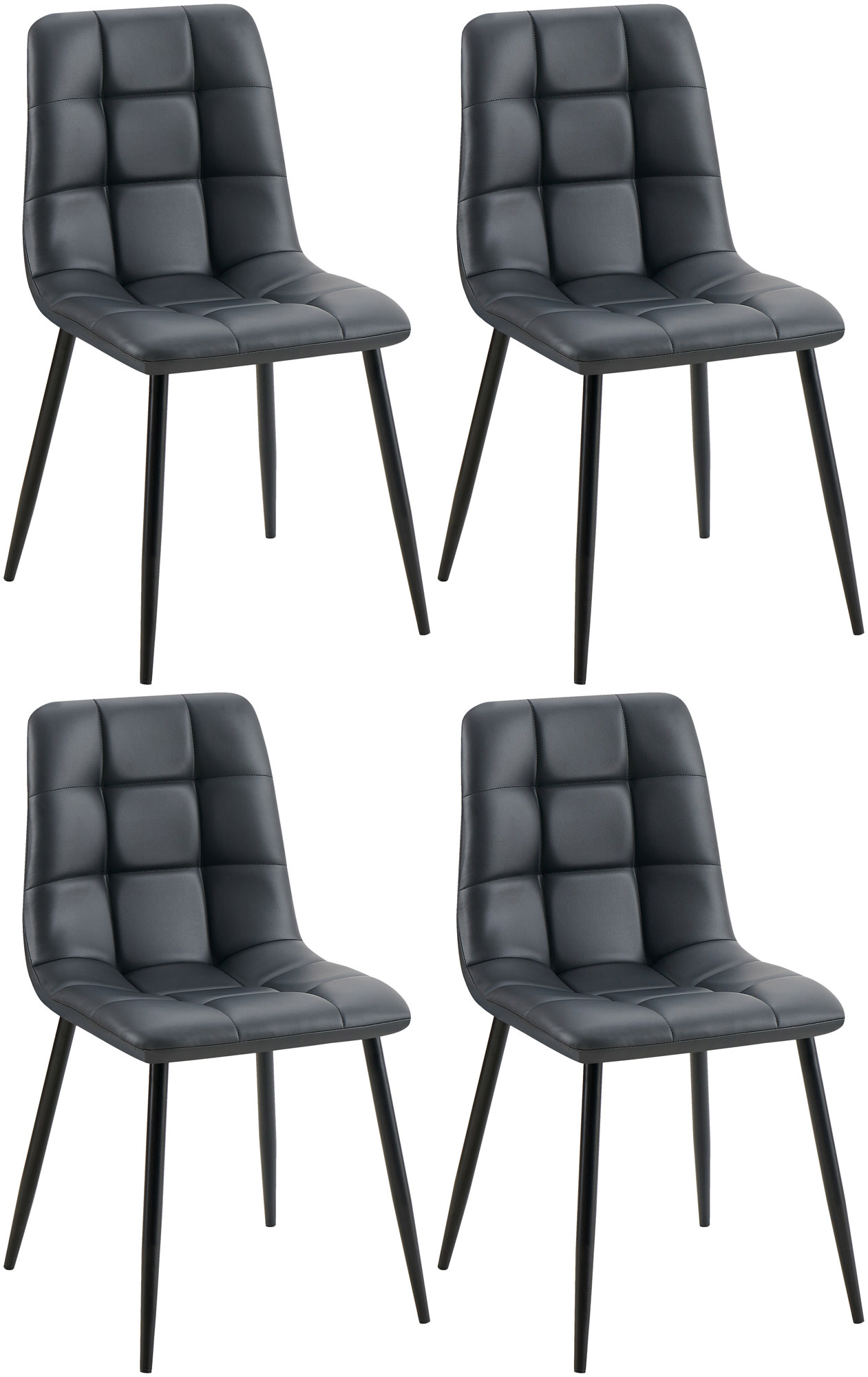 Lot de 4 chaises de salle à manger Antibes similicuir