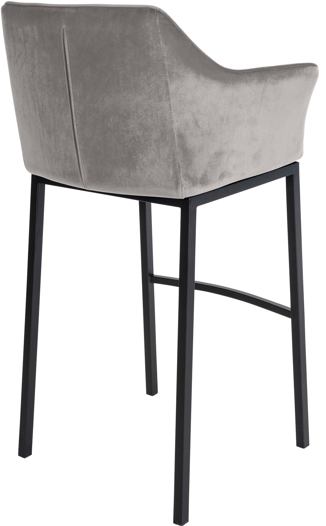 Lot de 2 tabourets de bar Damaso en velours avec piètement à quatre pieds