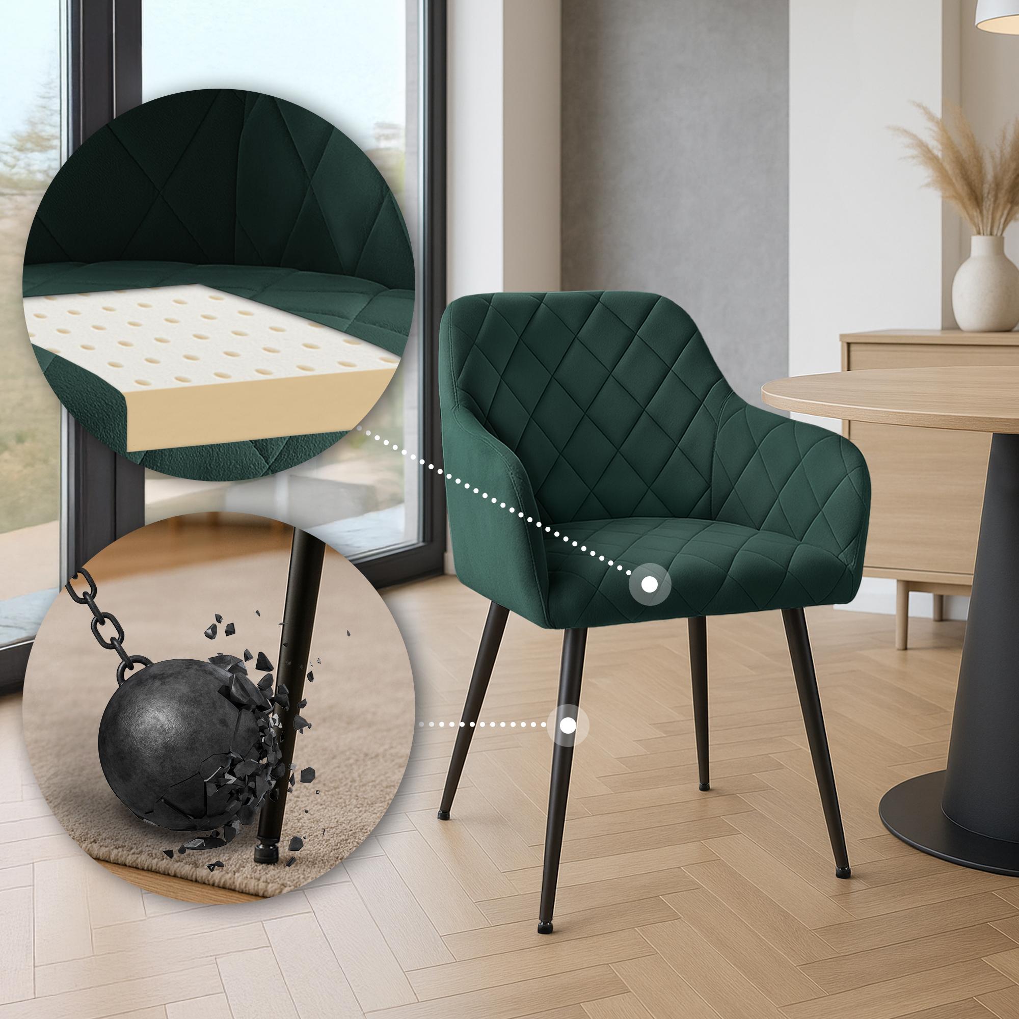 Chaise de salle à manger Monett Velours