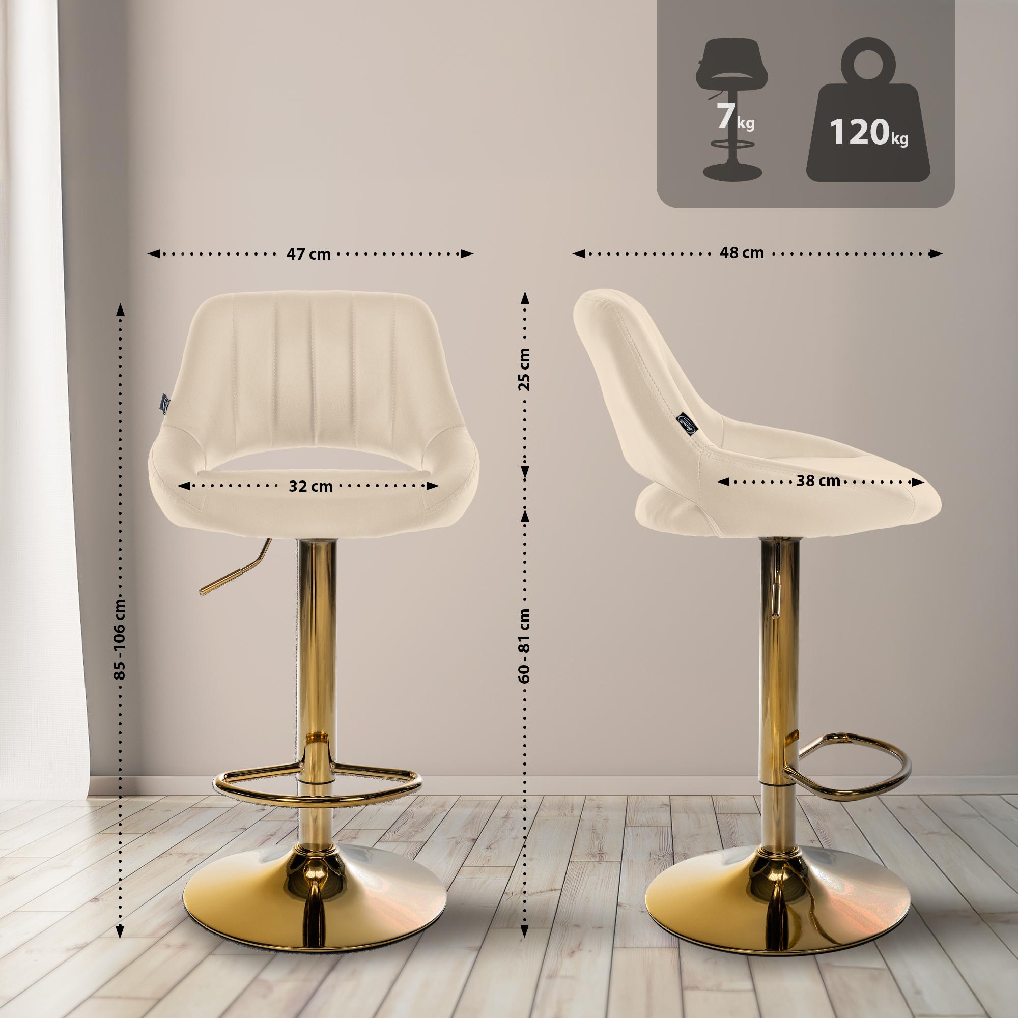 Lot de 2 tabourets de bar Milet en similicuir