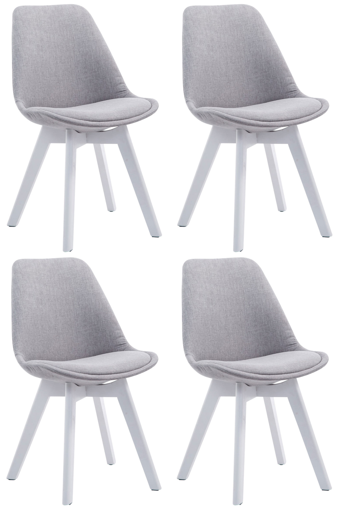 Lot de 4 chaises de salle à manger Borneo V2 en Tissu