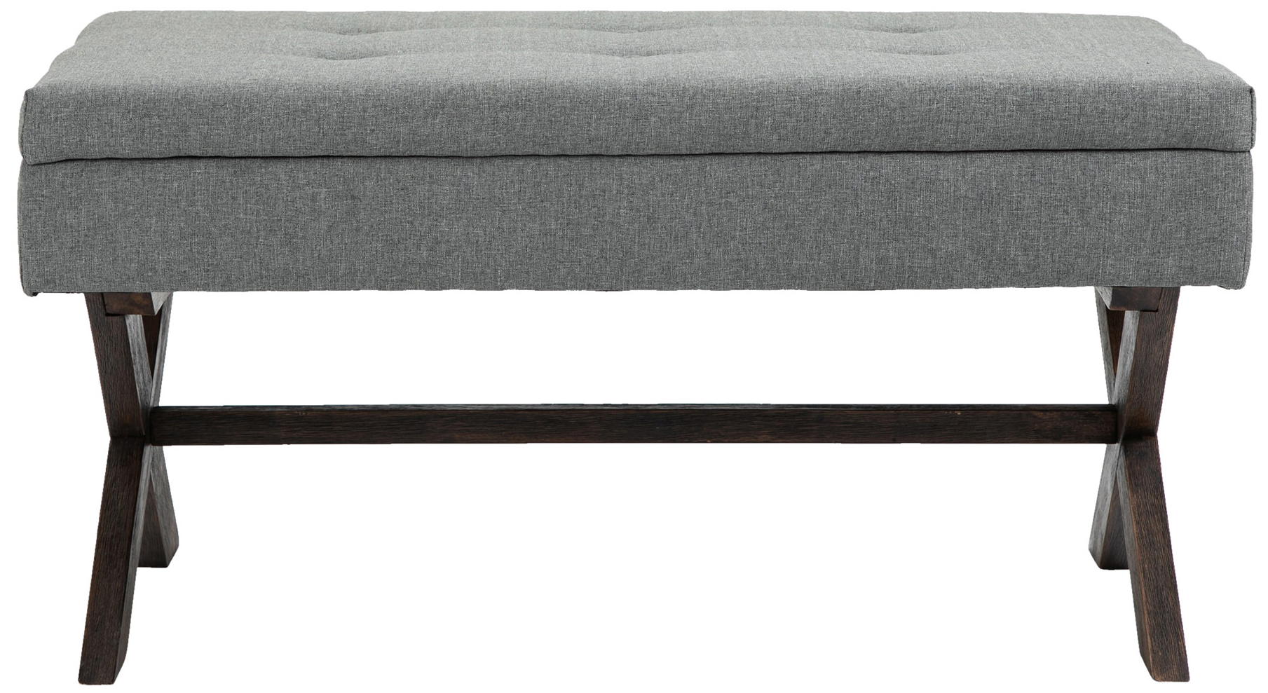 Banquette Namaro en Tissu avec espace de rangement Pieds Bois de caoutchouc