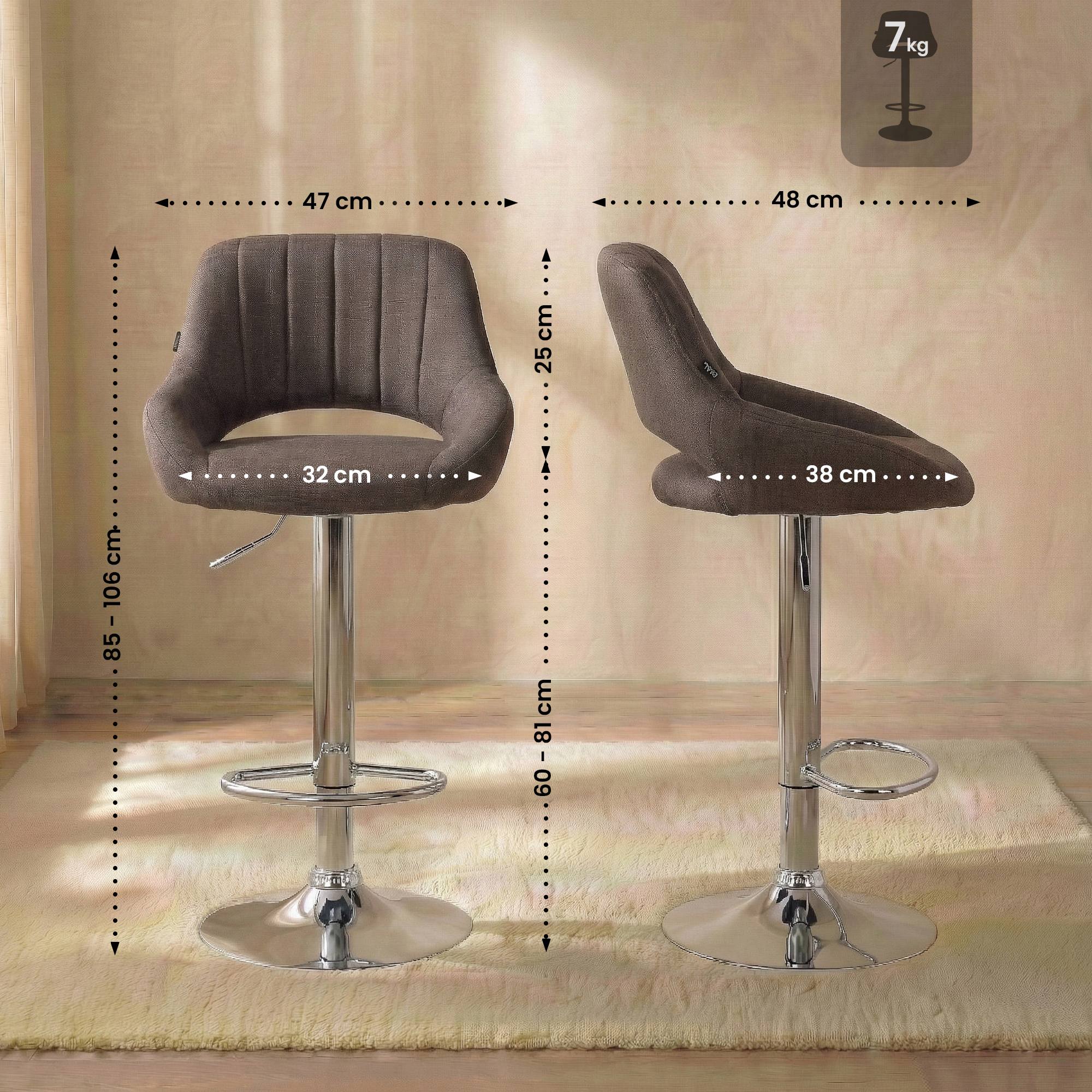 Lot de 2 tabourets de bar Milet en tissu