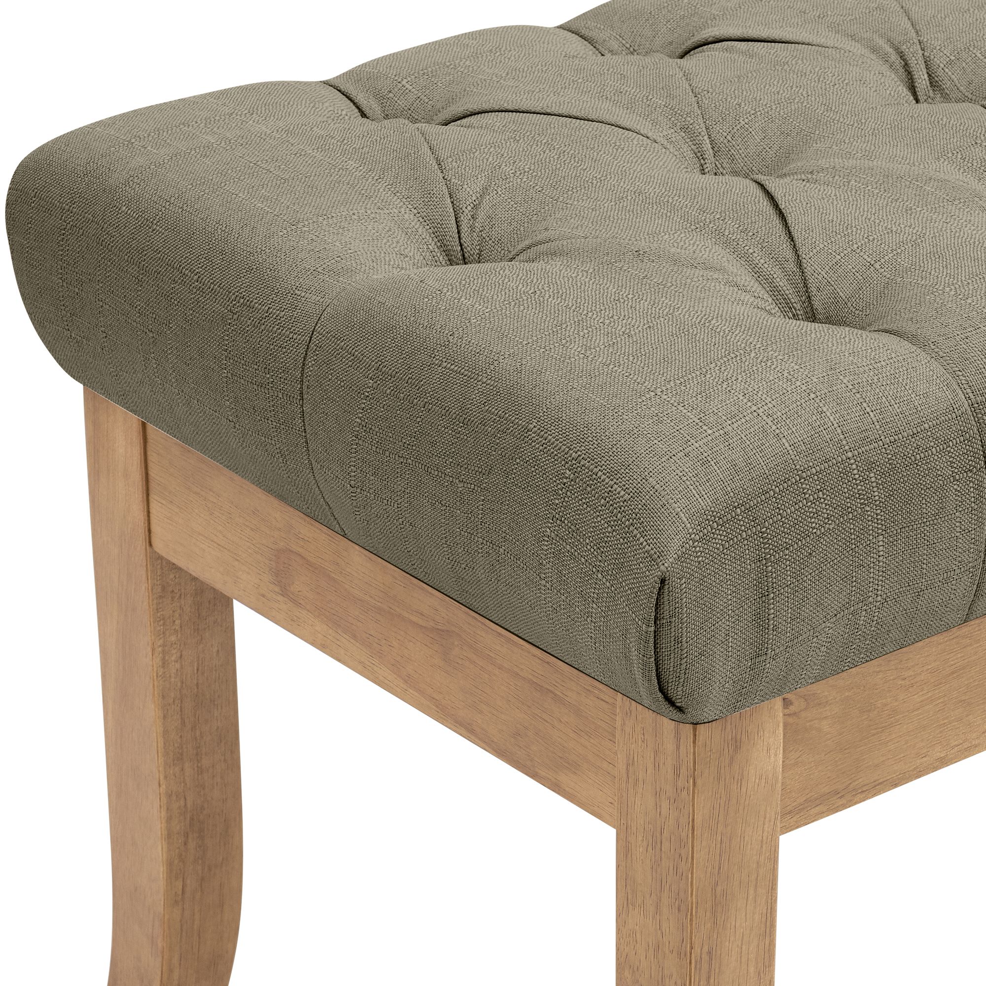 Banc Ramses tissu pieds antique clair
