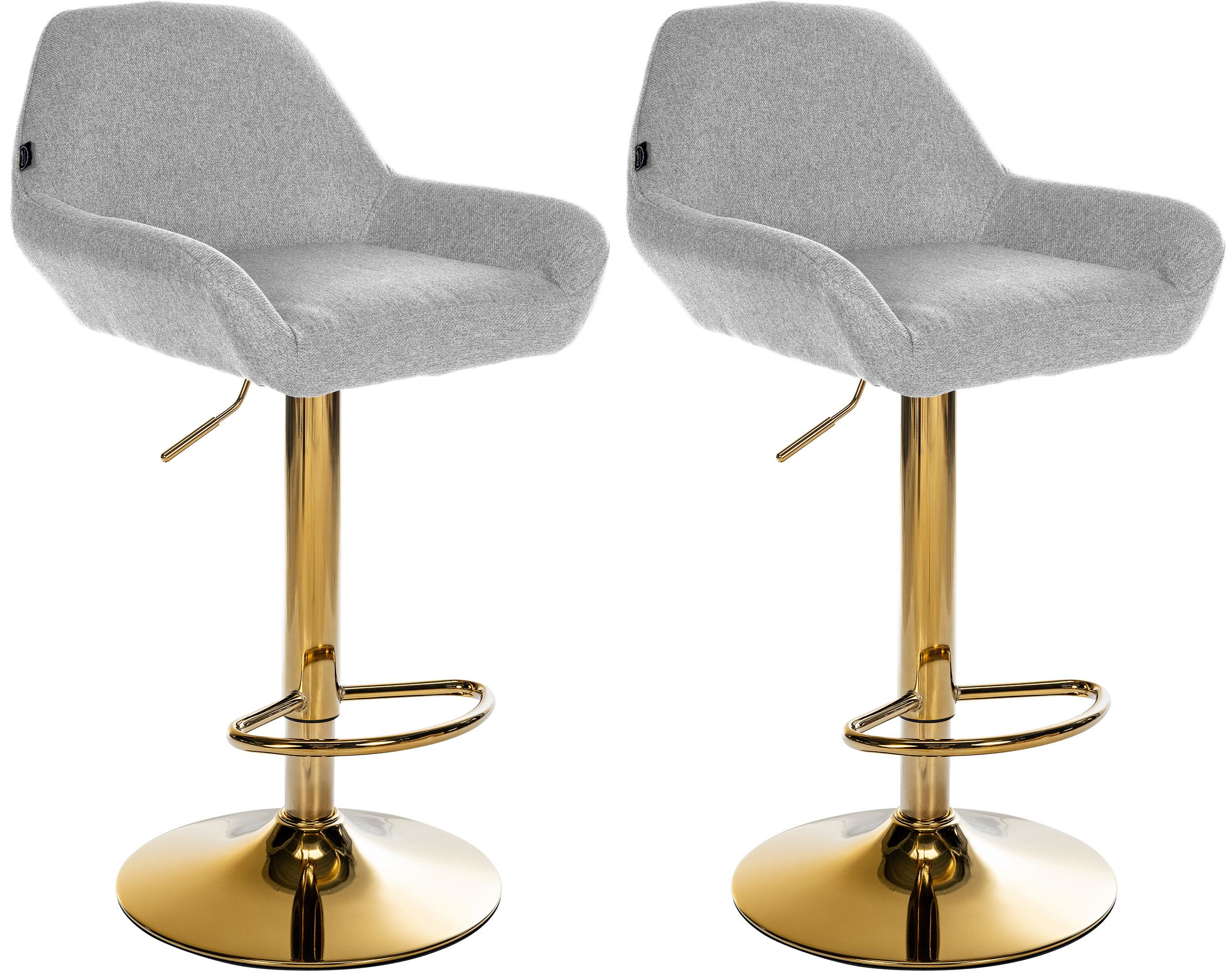 Lot de 2 tabourets de bar Braga Gold tissu