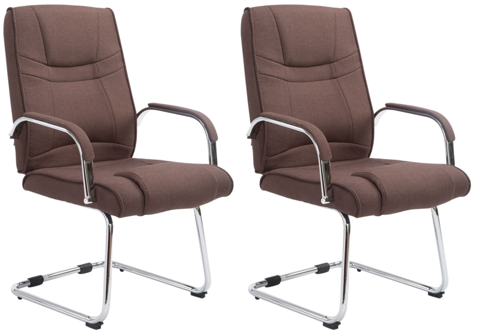 Lot de 2 Chaises Cantilever Attila en tissu avec accoudoirs