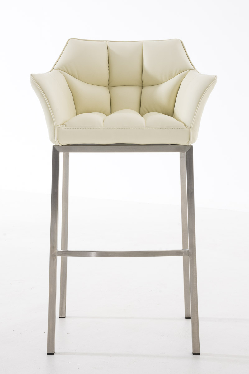 Tabouret de bar Damaso en similicuir avec piétement quatre pieds
