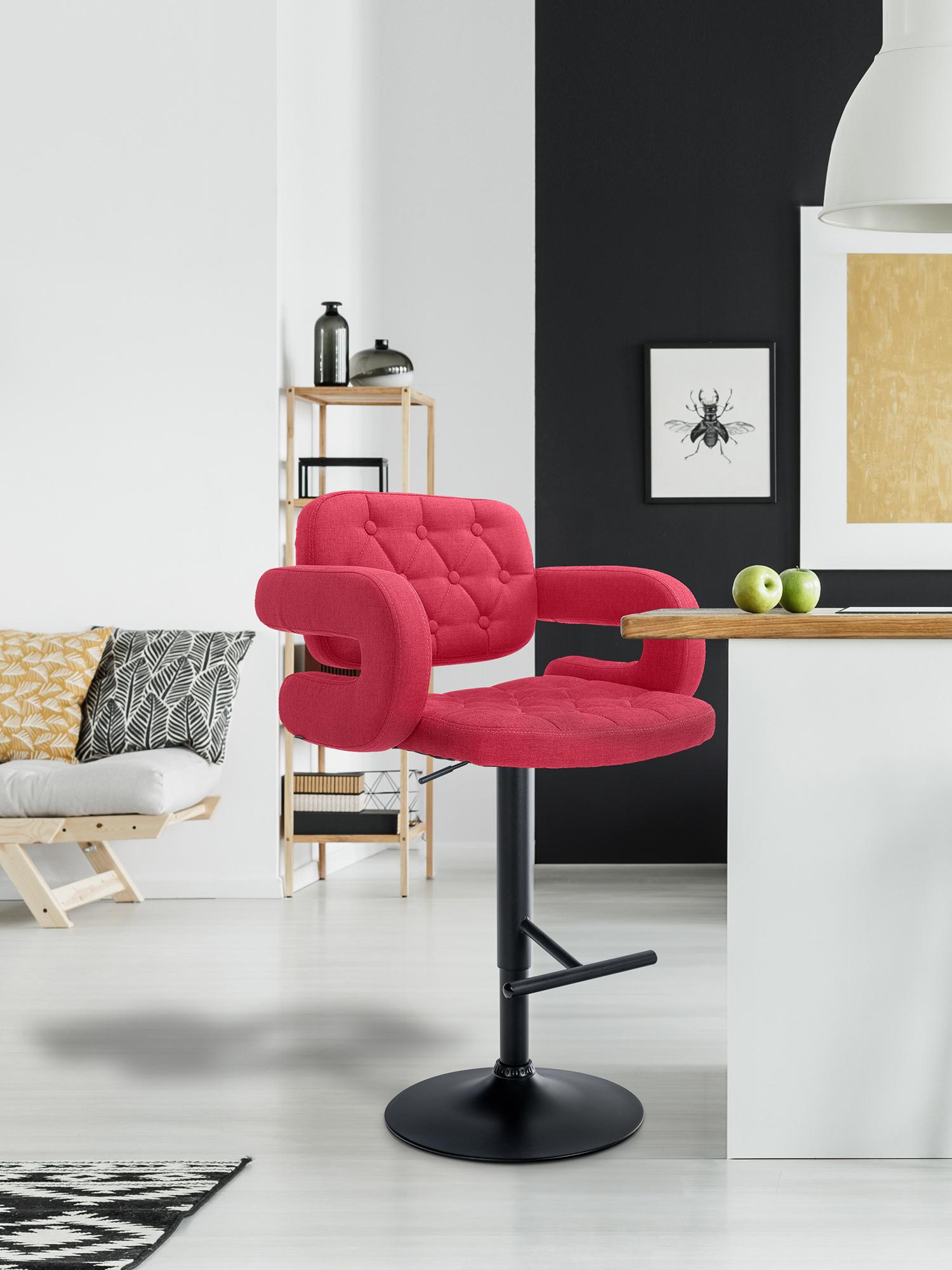Tabouret de bar Dublin Tissu avec pied en métal