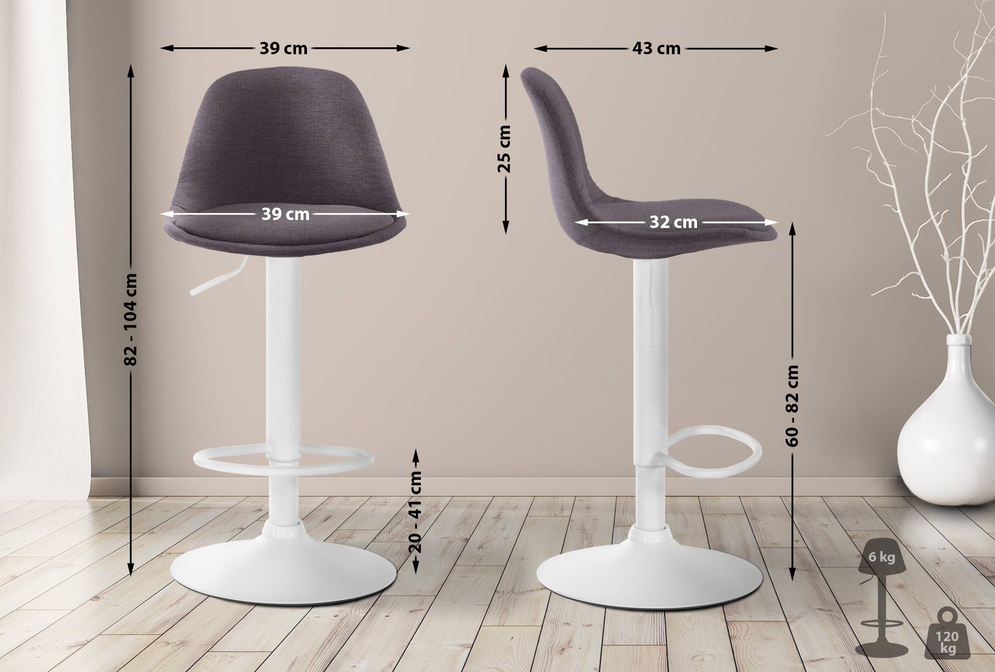 Tabouret de bar Kiel en tissu