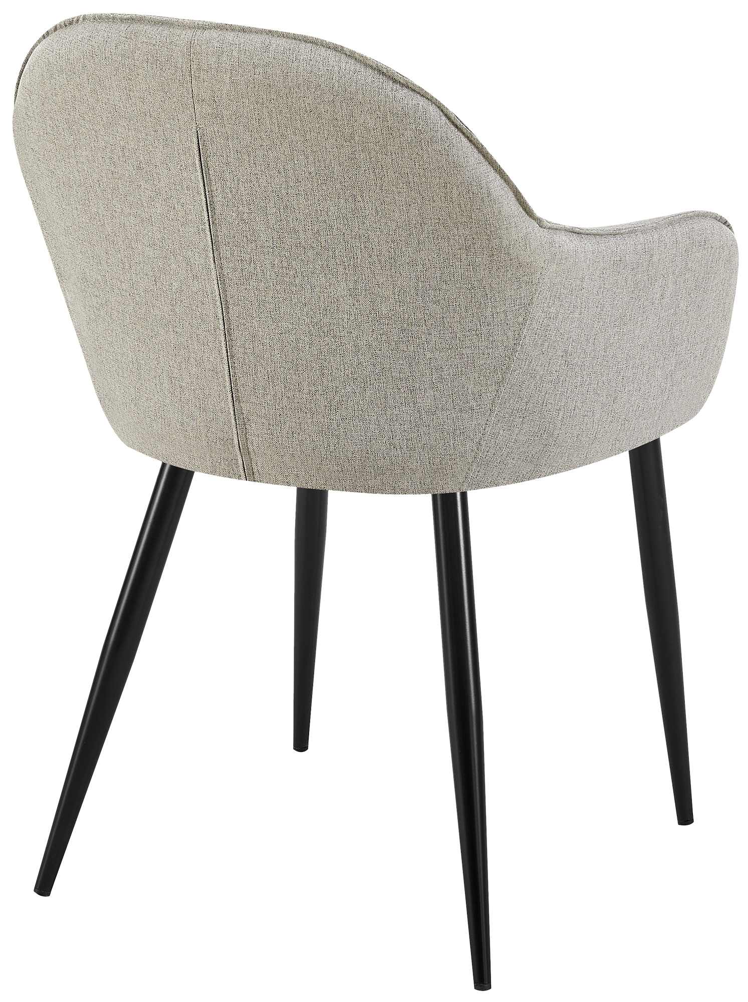 Lot de 2 Chaises de salle à manger Boise en Tissu avec Piètement en Métal noir