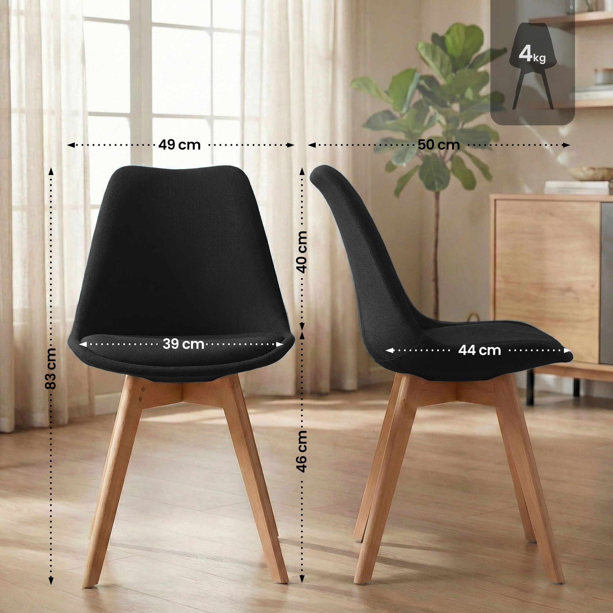 Chaise de salle à manger Linares : design élégant et confortable pour vos repas en famille ou entre amis
