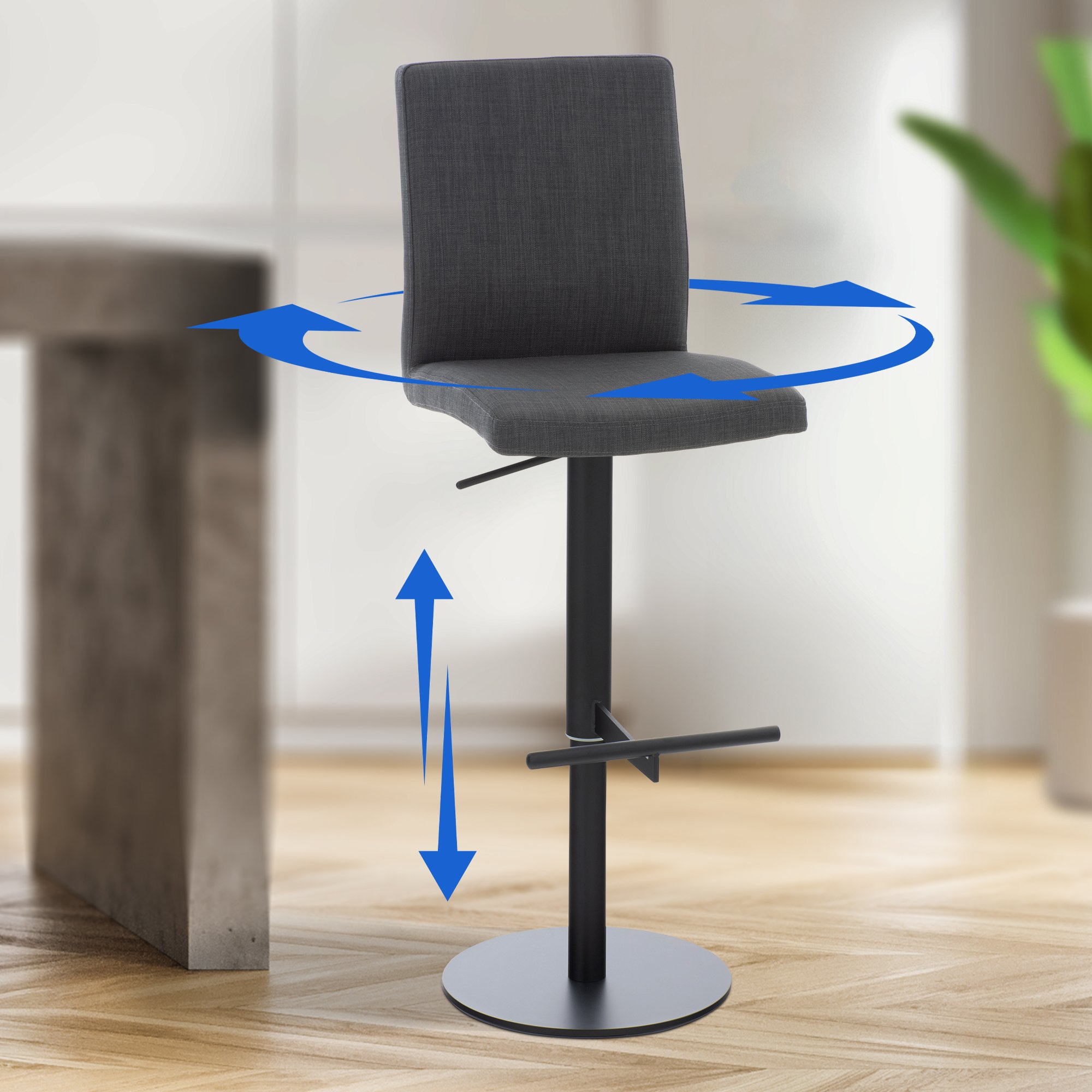Lot de 2 tabourets de bar Cadiz en tissu