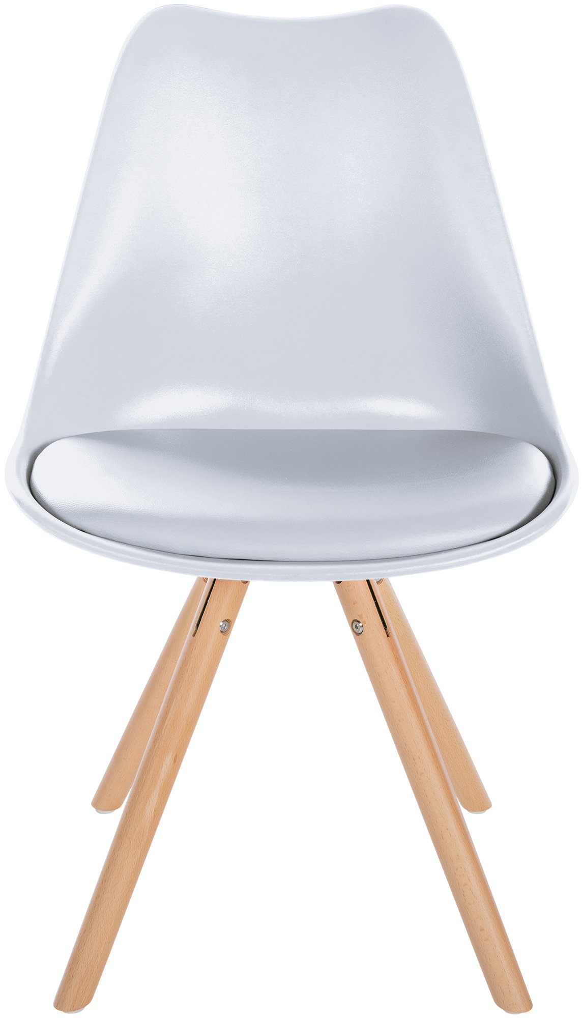 Lot de 4 chaises de salle à manger Sofia en plastique Pieds en bois