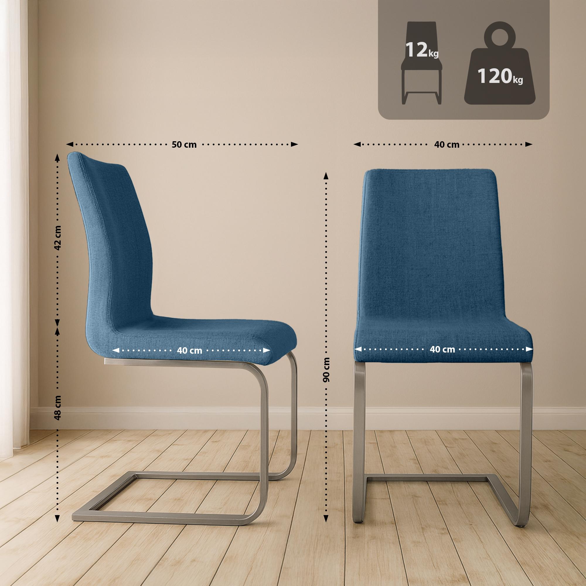 Lot de 2 chaises de salle a manger Belfort en tissu