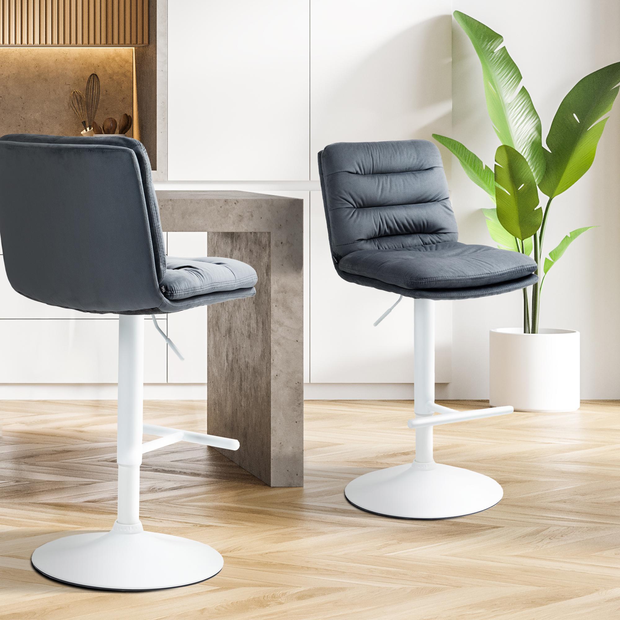 Lot de 2 tabourets de bar Damar velours