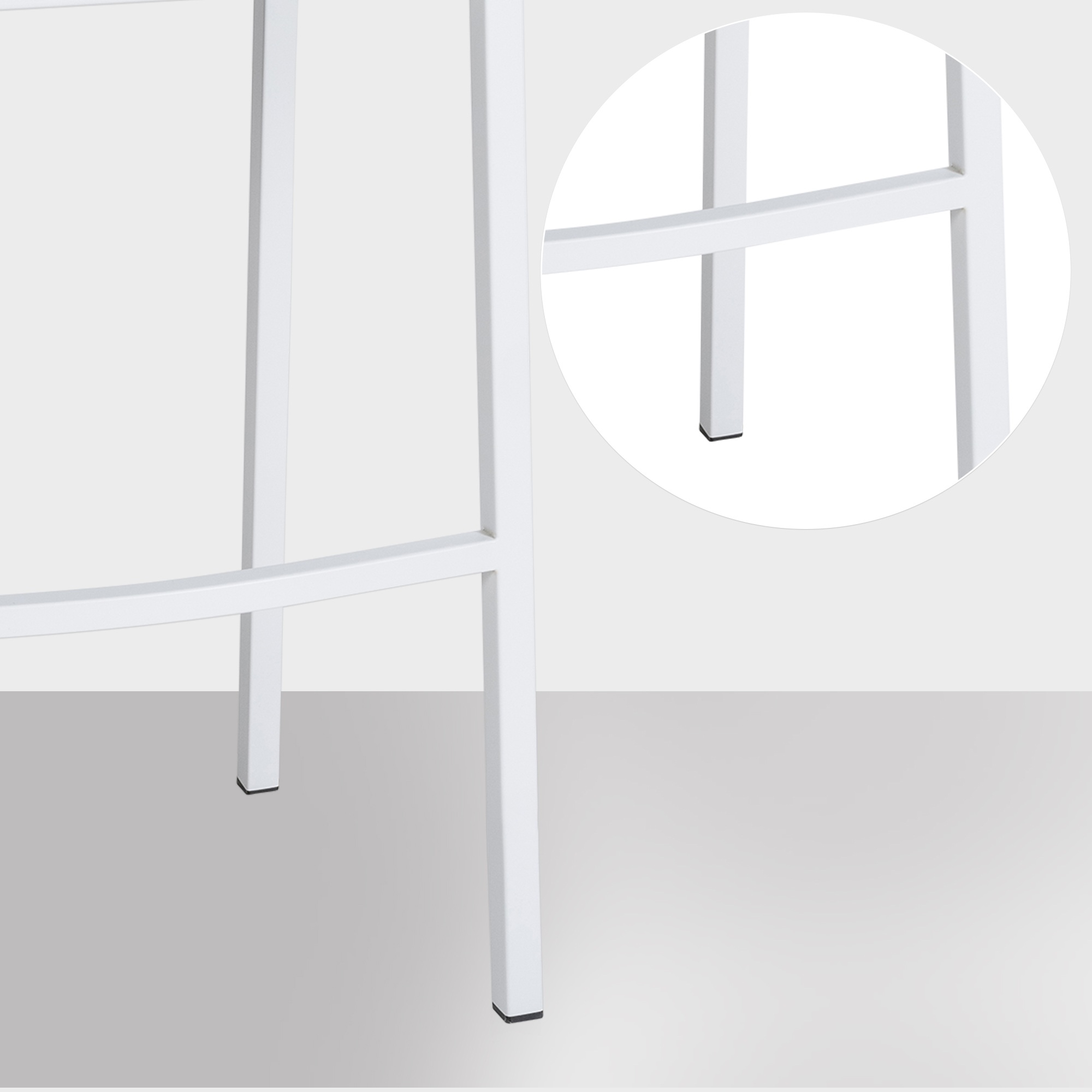 Tabouret de bar Damaso feutre avec piètement à quatre pieds