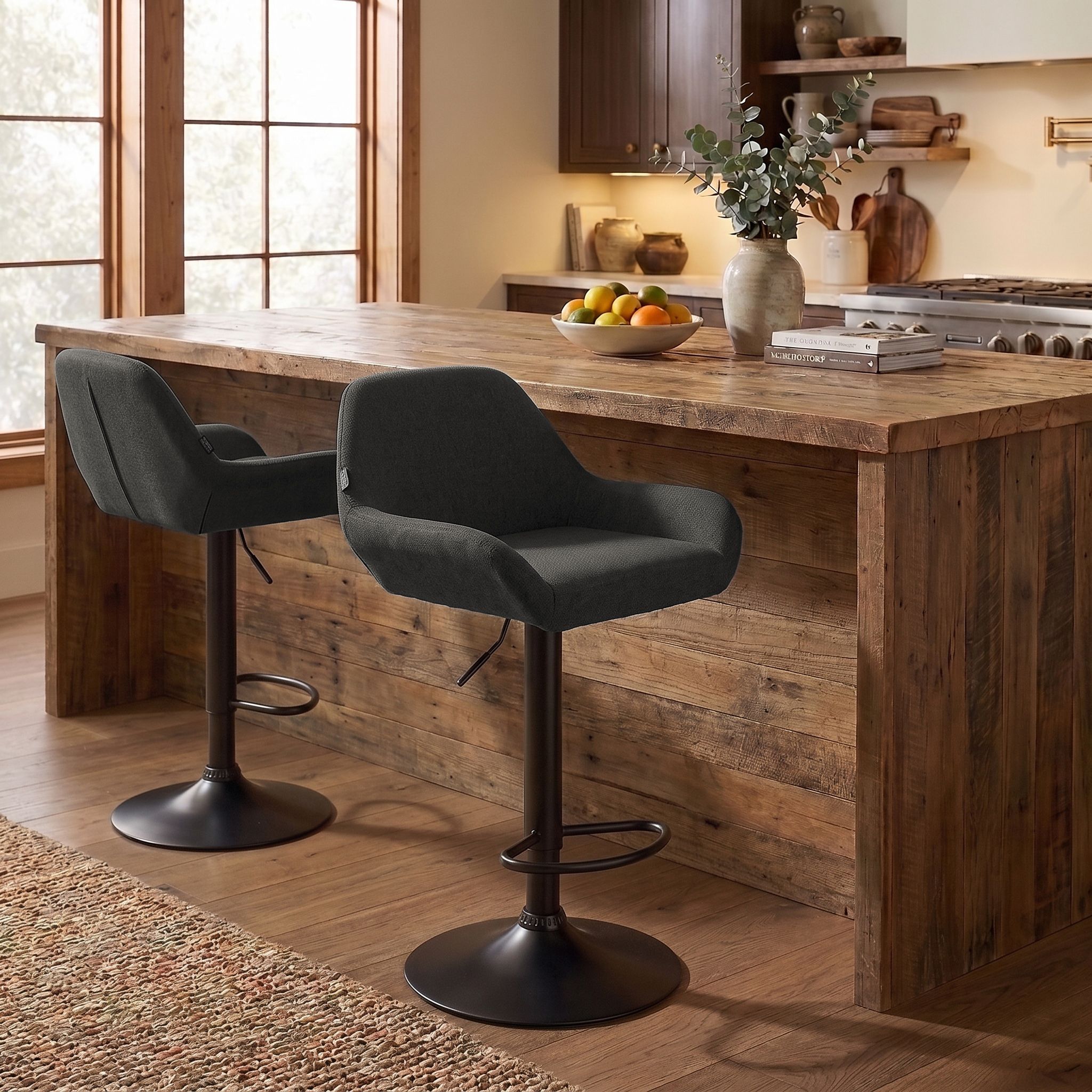 Lot de 2 tabourets de bar Braga en tissu