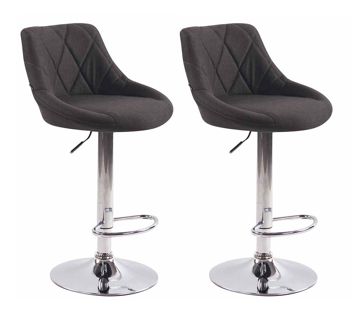 Lot de 2 tabourets de bar Lazio tissu