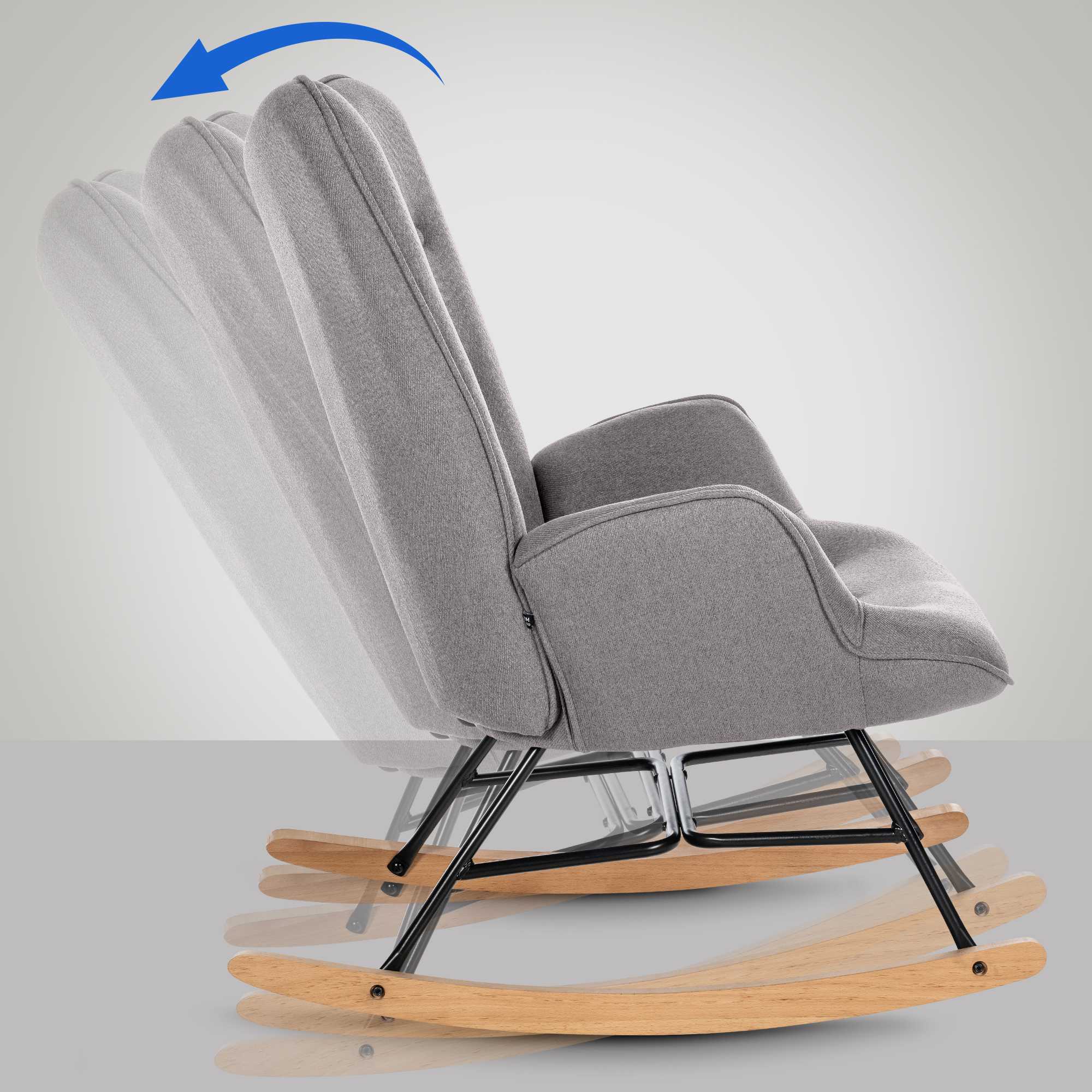 Fauteuil à bascule Sanka en tissu