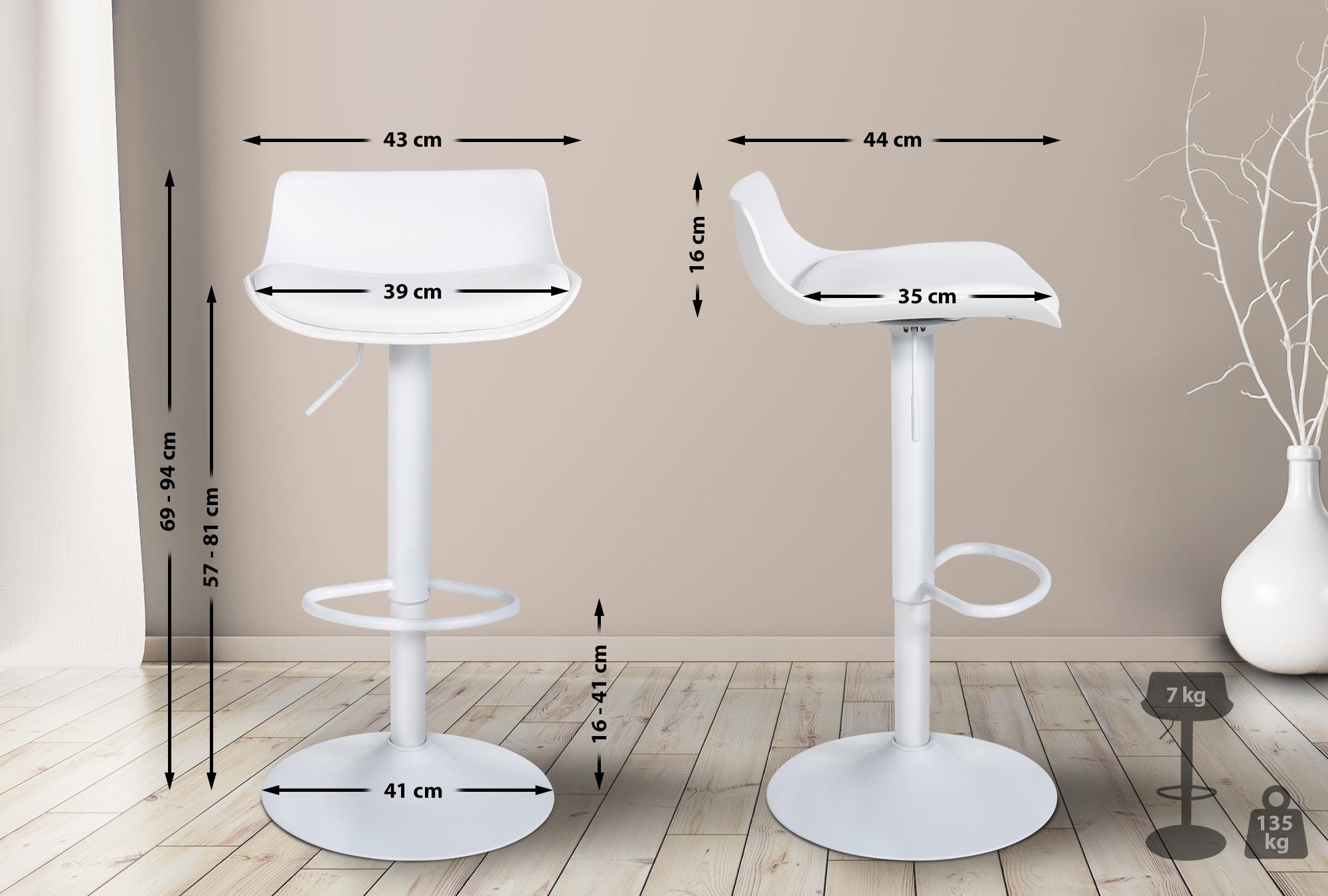 Lot de 2 tabourets de bar Aveiro en similicuir