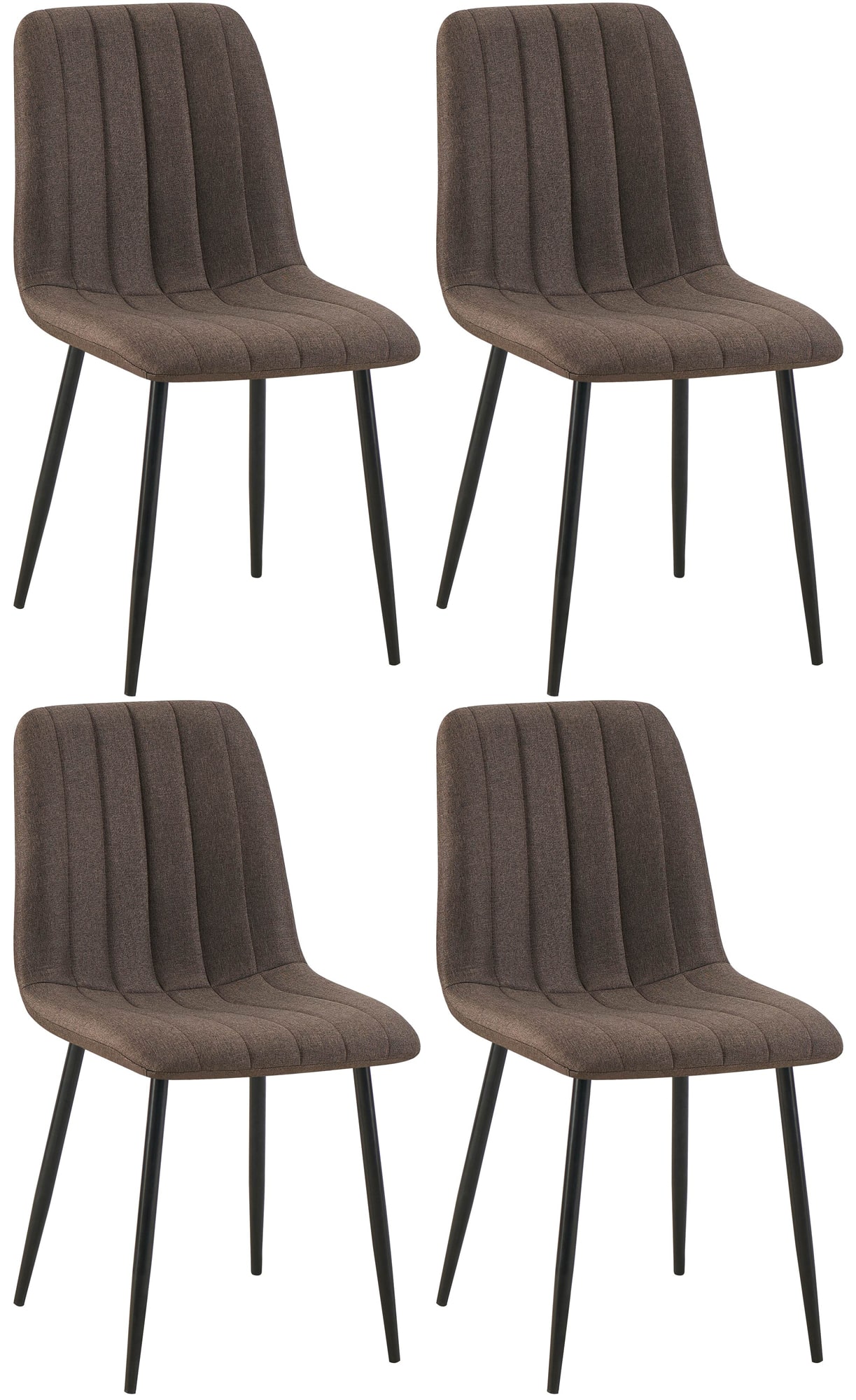 Lot de 4 Chaises de salle à manger Dijon avec Piètement en métal noir