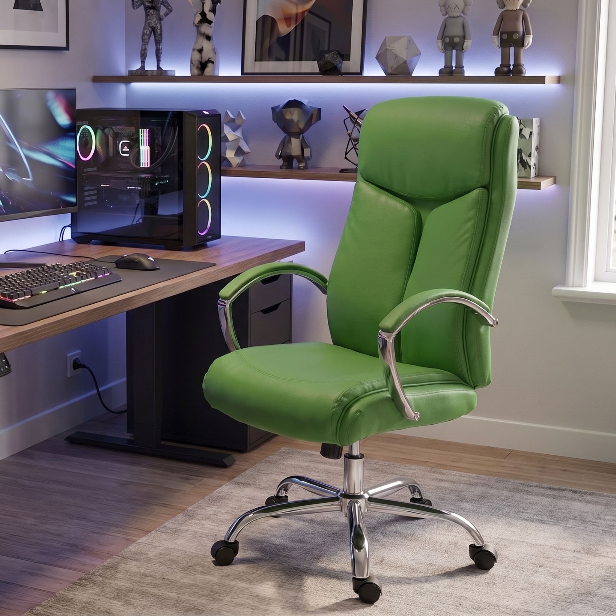 Chaise de bureau Arlen aspect cuir