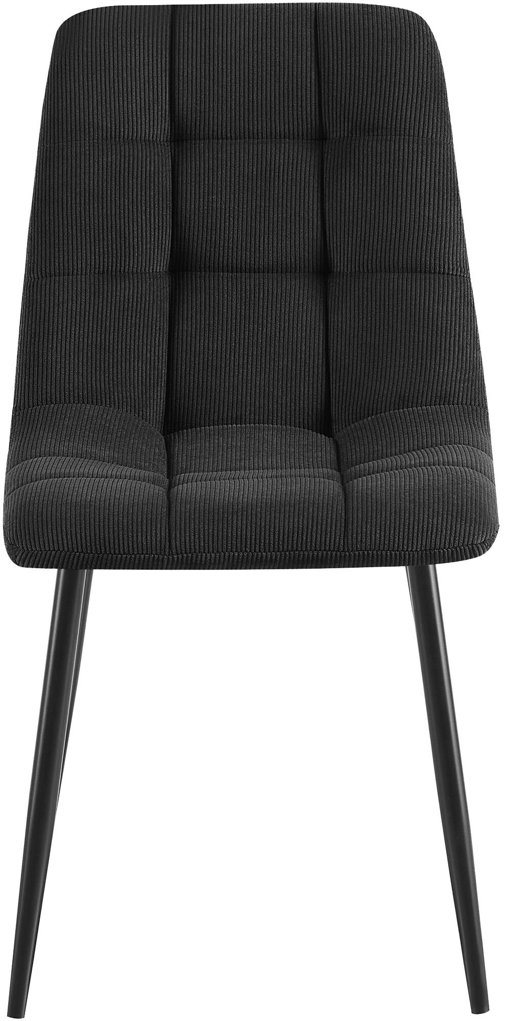 Lot de 2 chaises de salle a manger Antibes en velours cotele