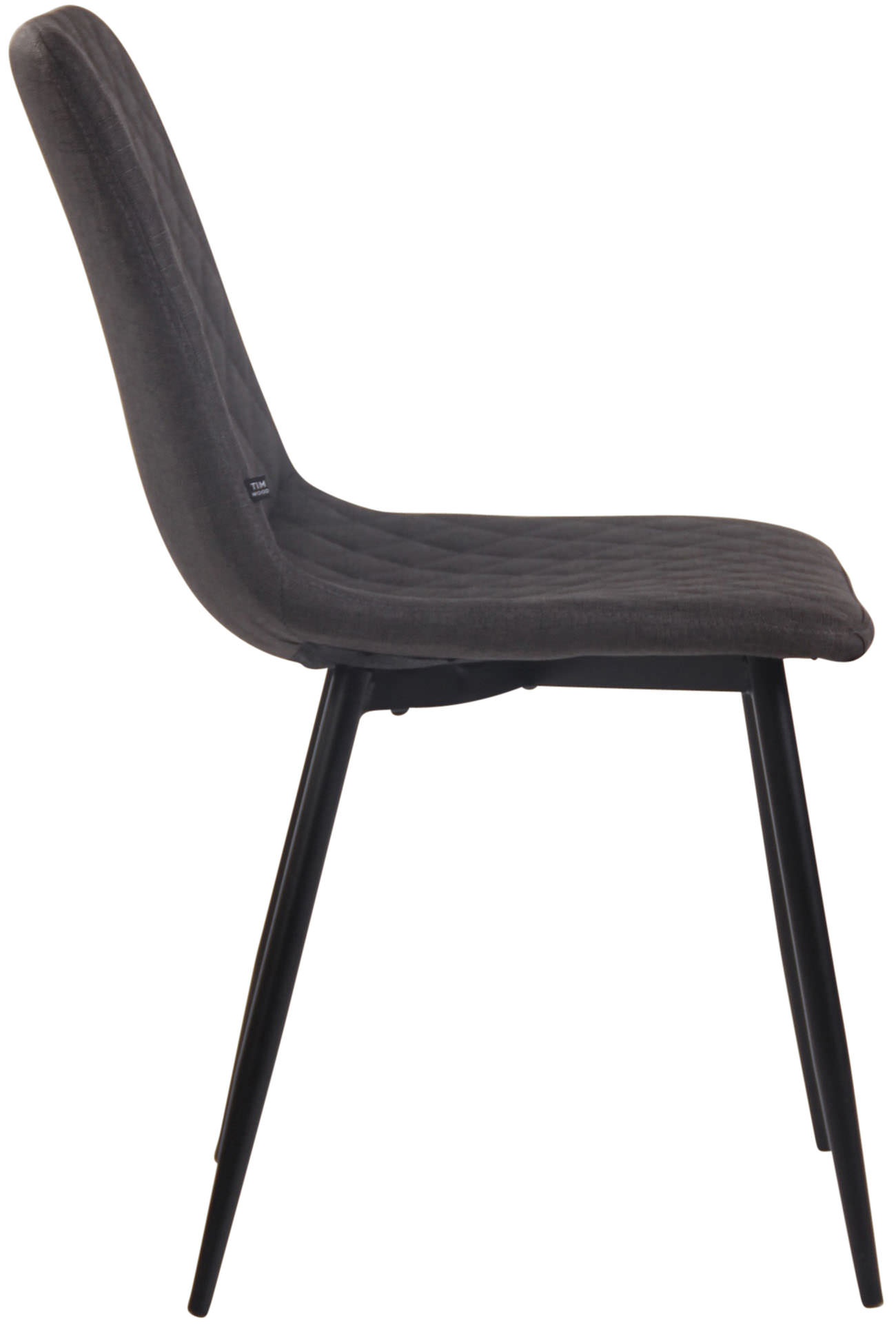 Chaise de salle à manger Telde en tissu avec Piètement en Métal noir mat