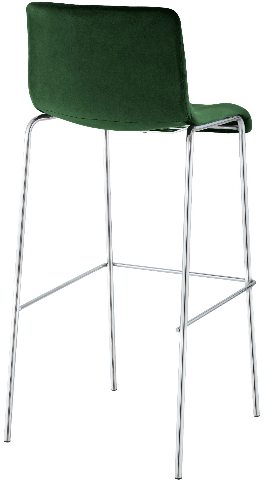 Tabouret de bar Hover velours structure à quatre pieds chromée