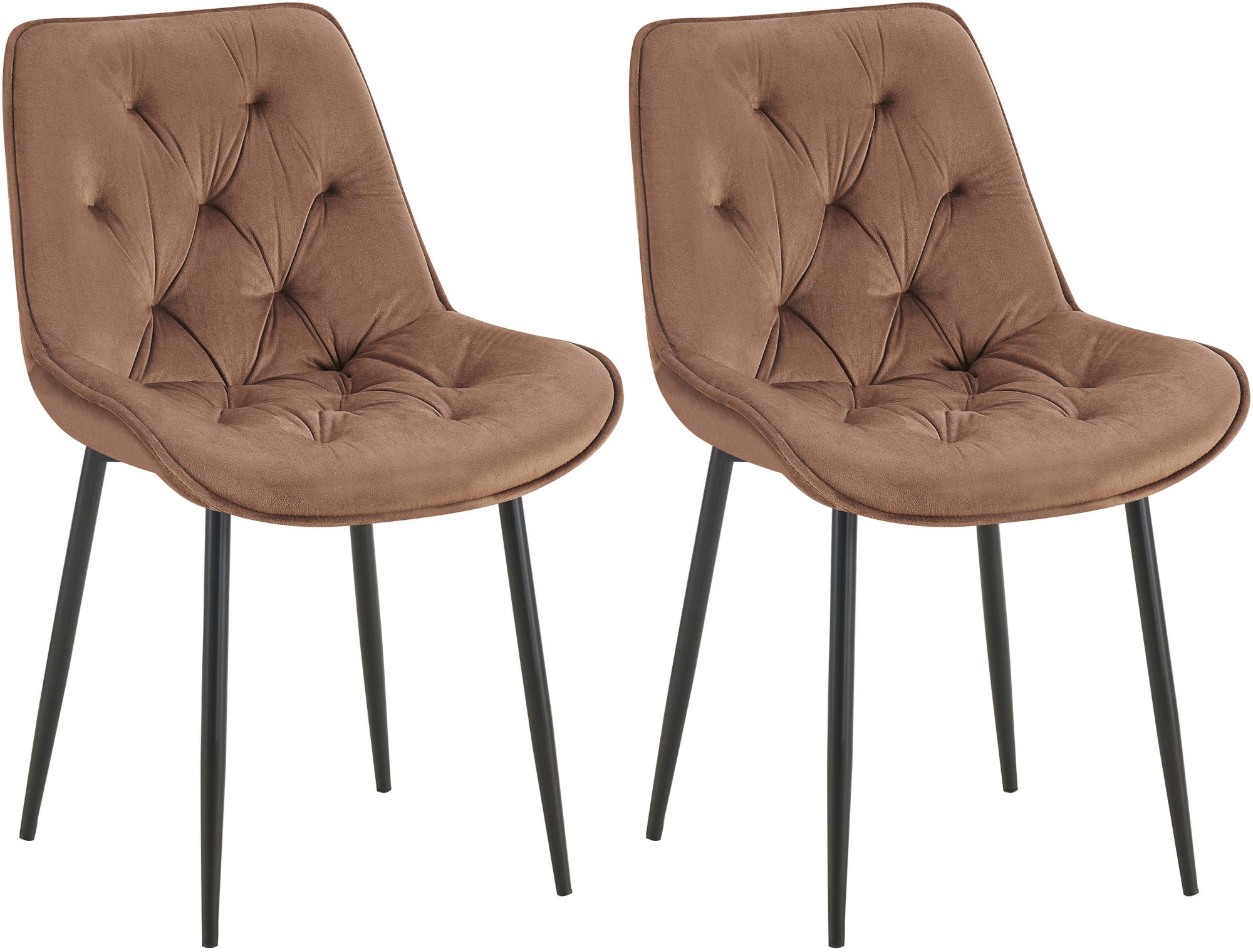 Lot de 2 chaises de salle à manger Wallace velours