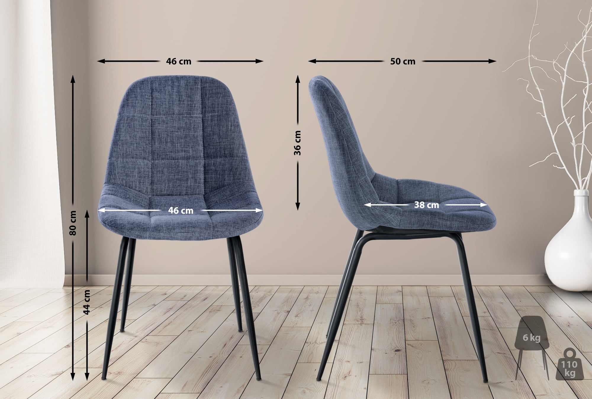 Lot de 2 chaises Tom