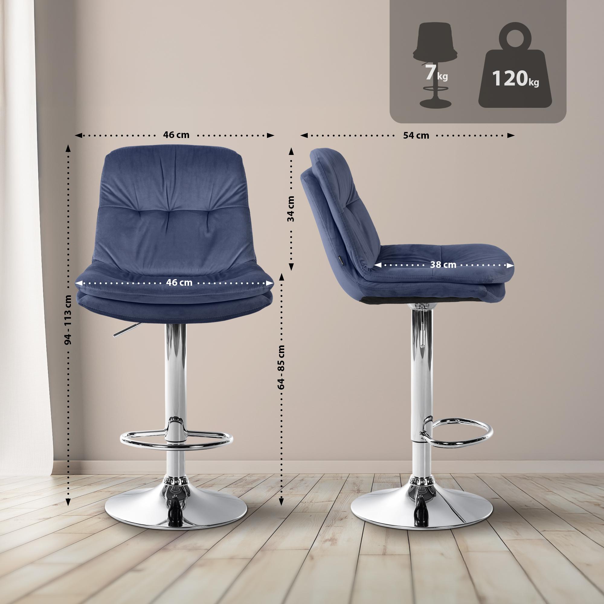 Tabouret de bar Laurel velours