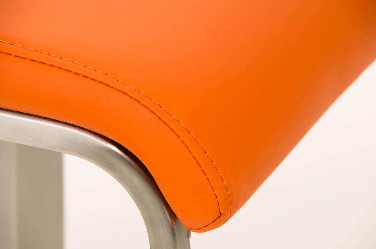 Tabouret de bar Lameng E78 en Similicuir pied en métal