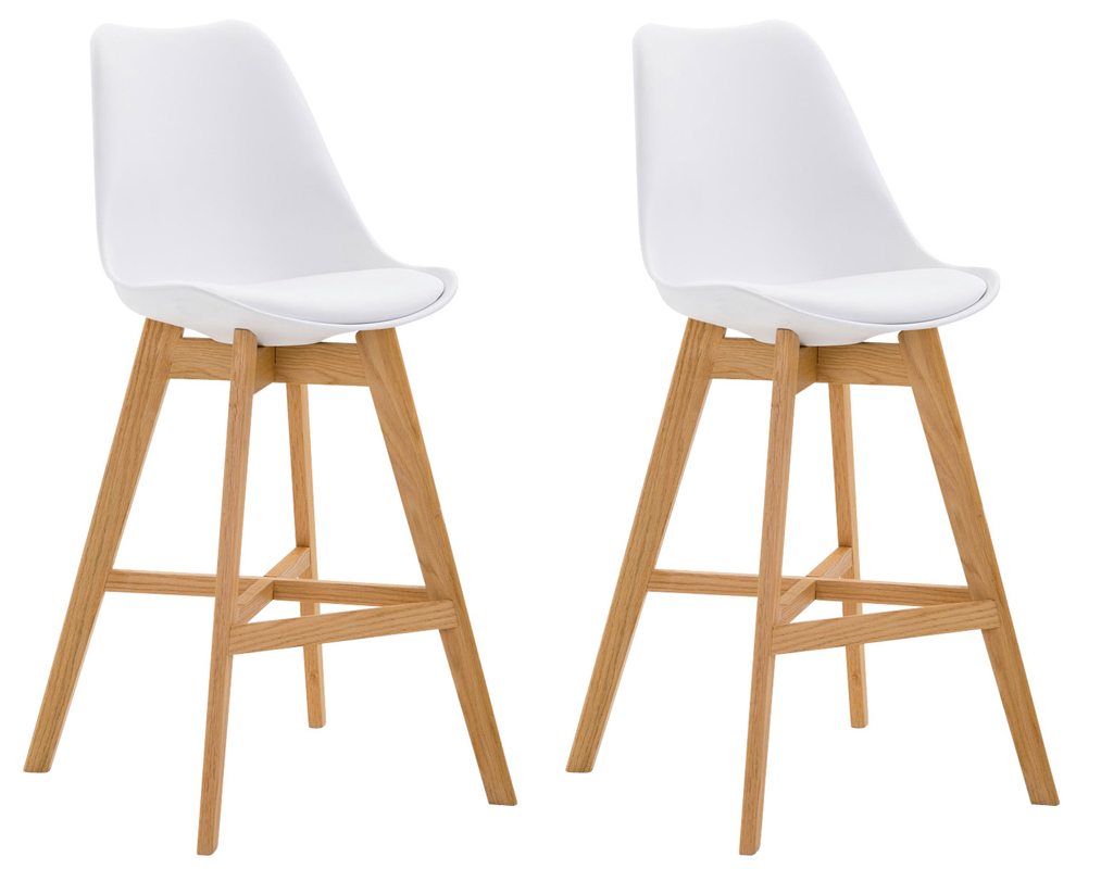 Lot de 2 Tabourets de bar Cannes avec coque en plastique