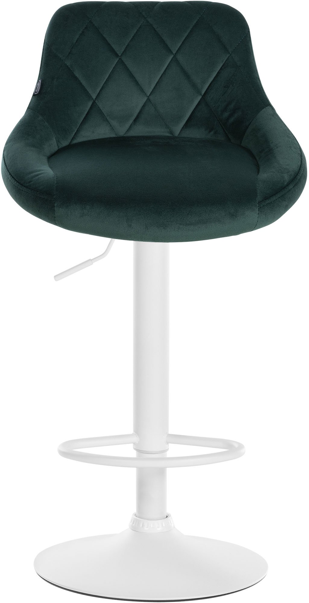 Tabouret de bar Lazio en velours avec pied en métal