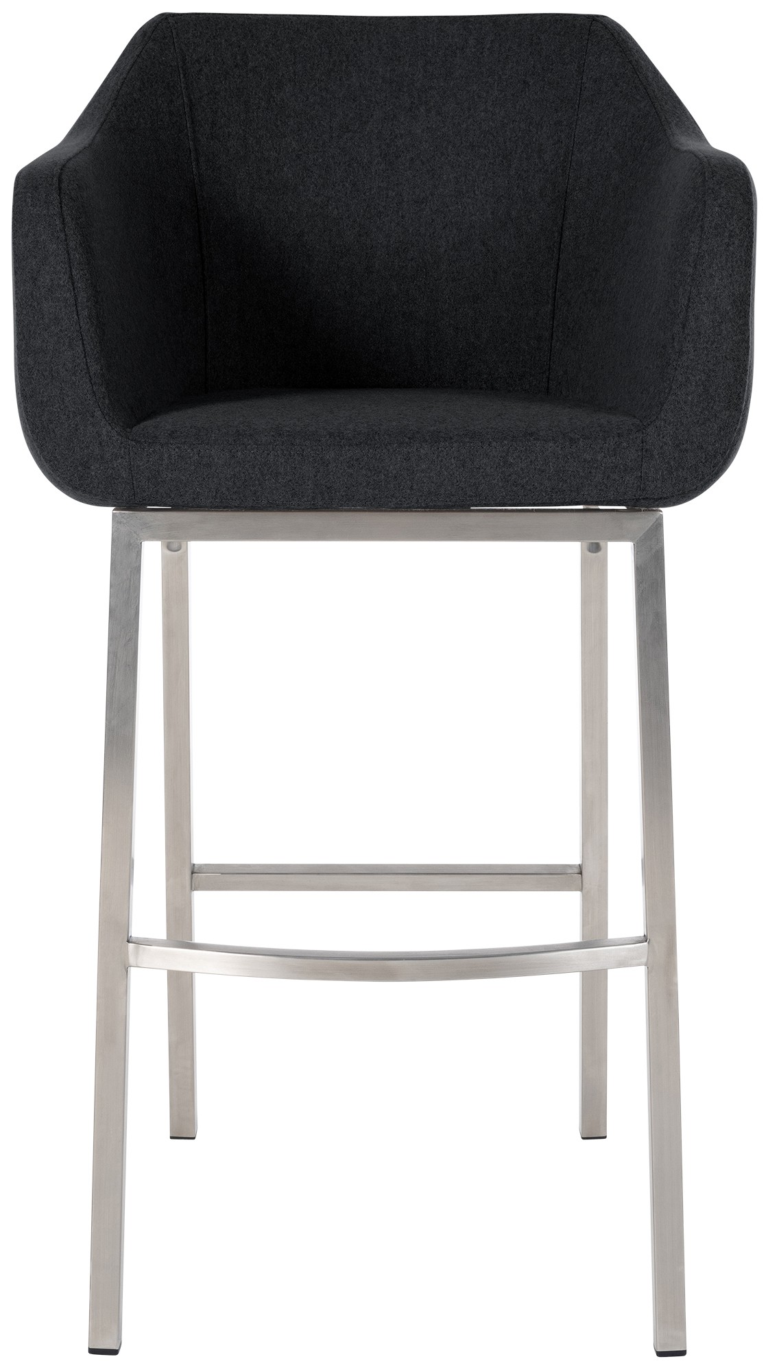 Tabouret de bar Monea feutre avec piètement à quatre pieds