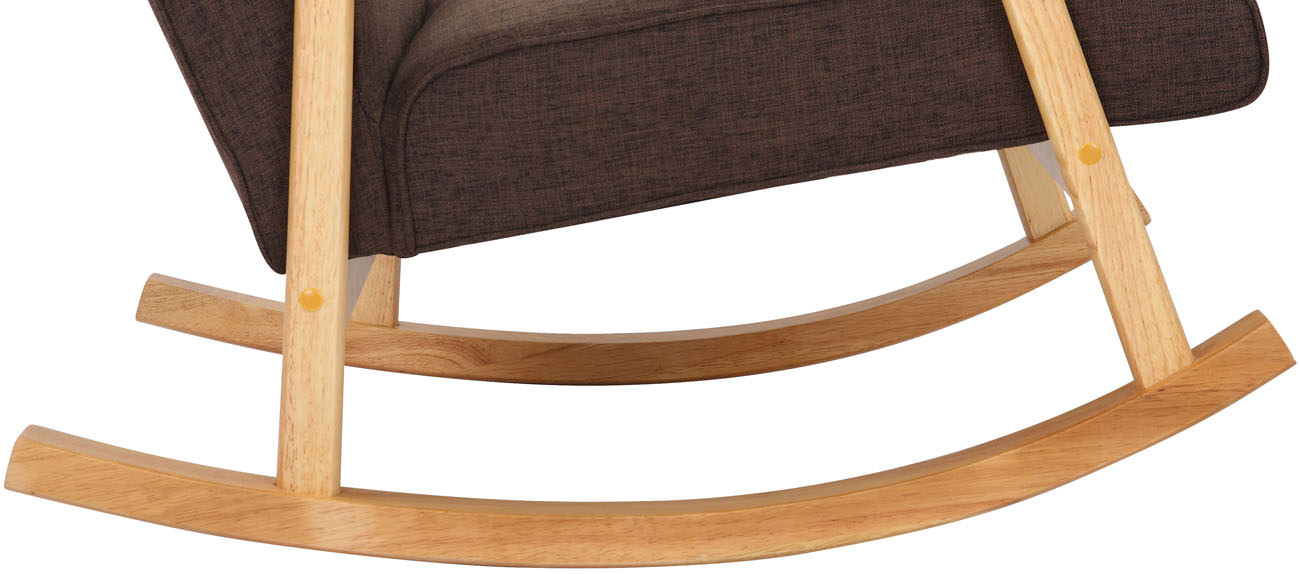 Chaise a bascule Morelia en tissu avec pieds nature