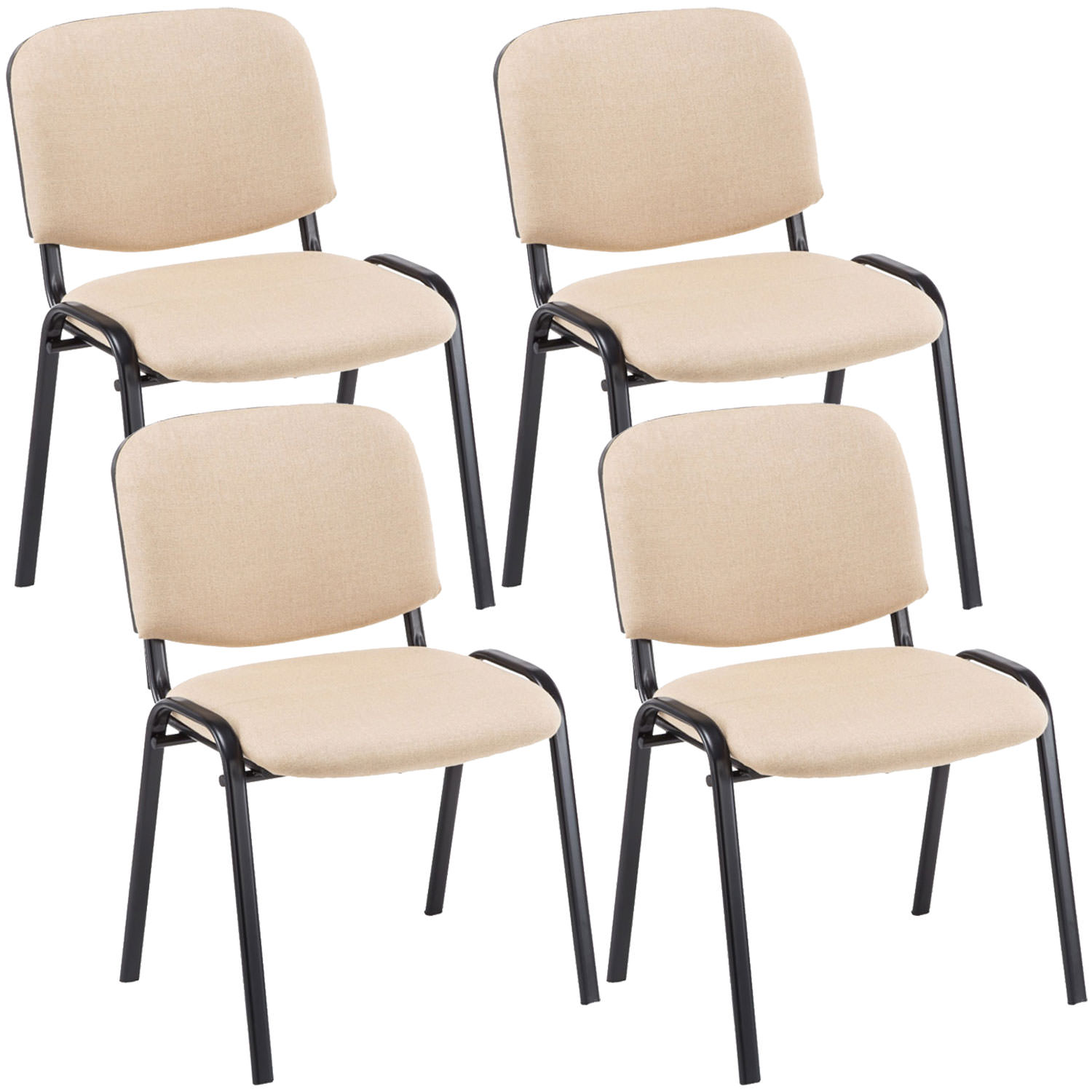 Lot de 4 chaises visiteur Ken en tissu