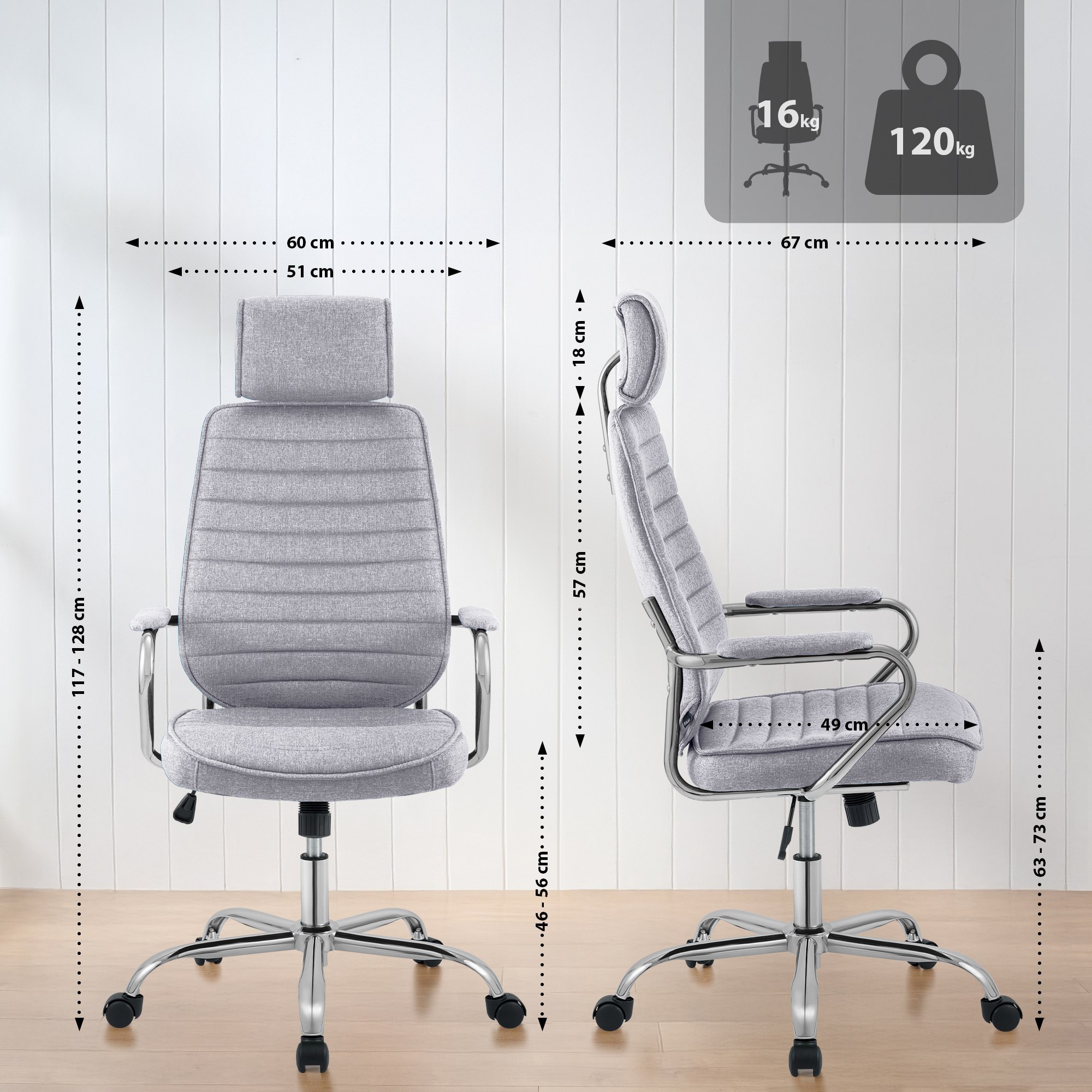 Chaise de bureau Rako Tissu