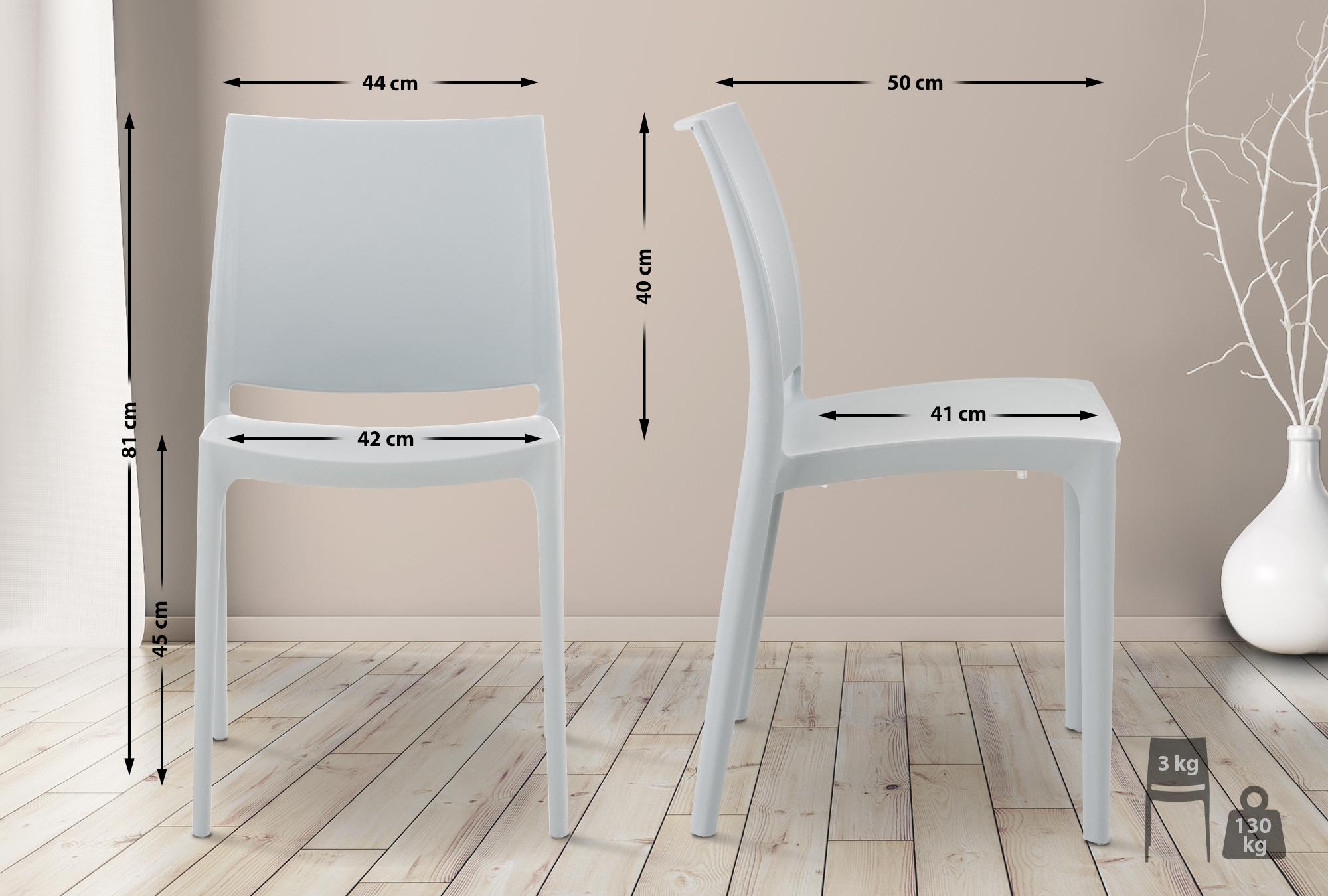 Chaise de jardin empilable Maya en plastique