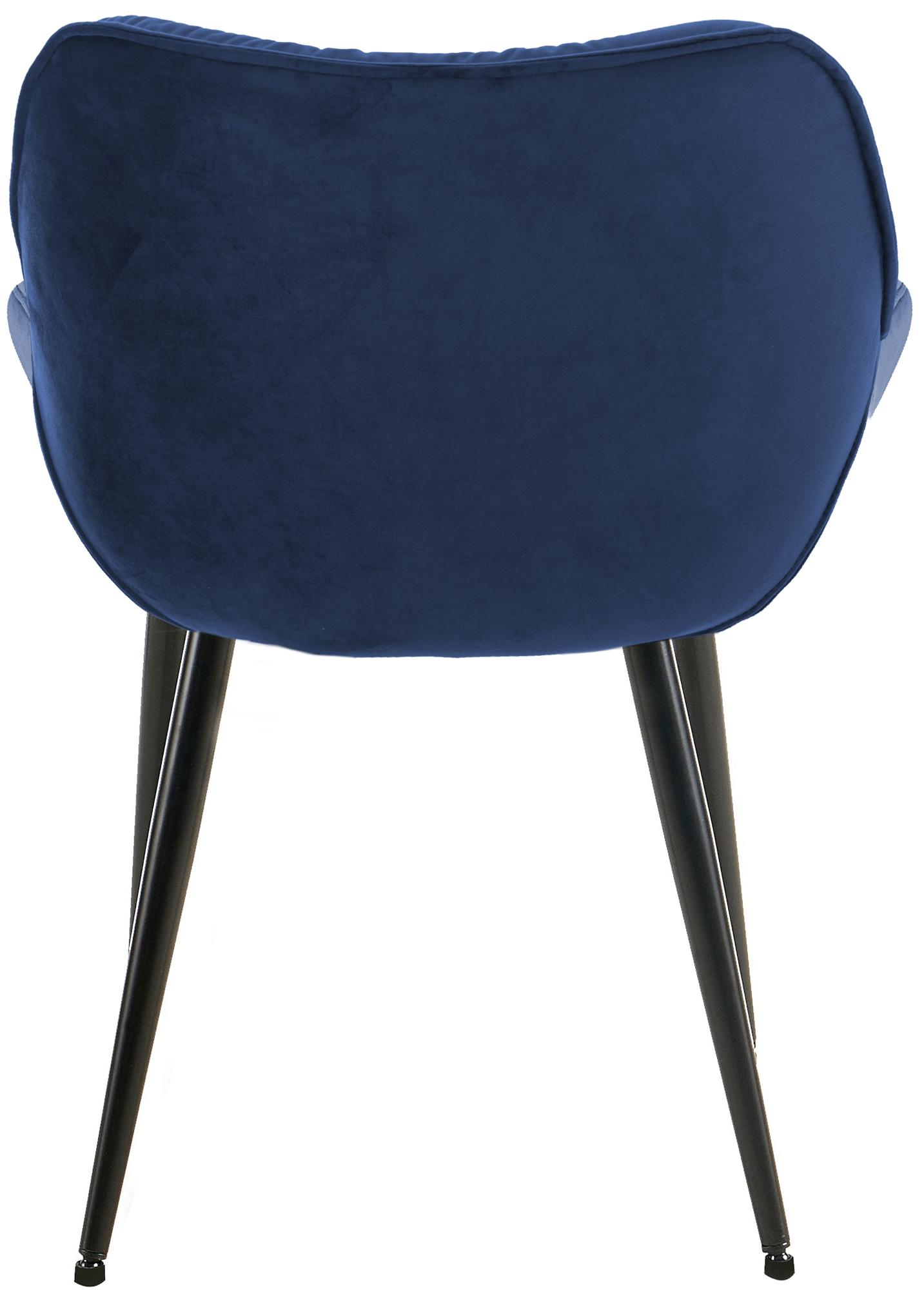 Chaise de salle à manger Tanna en Velours avec Piètement en Métal noir