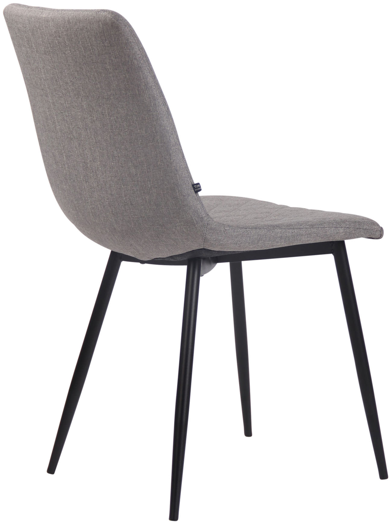 Lot de 4 chaises de salle à manger Telde en tissu avec Piètement en Métal noir mat