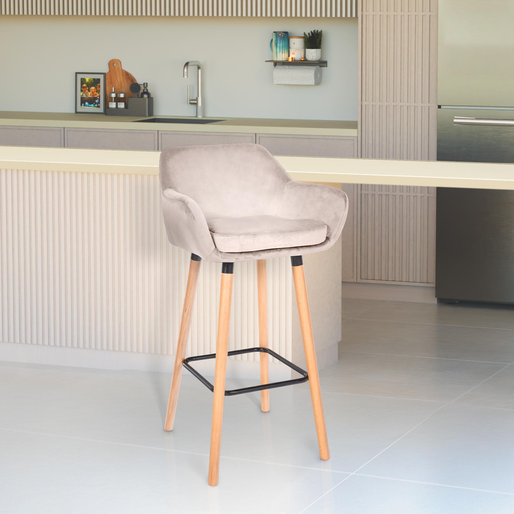Lot de 2 tabourets de bar Grant en velours