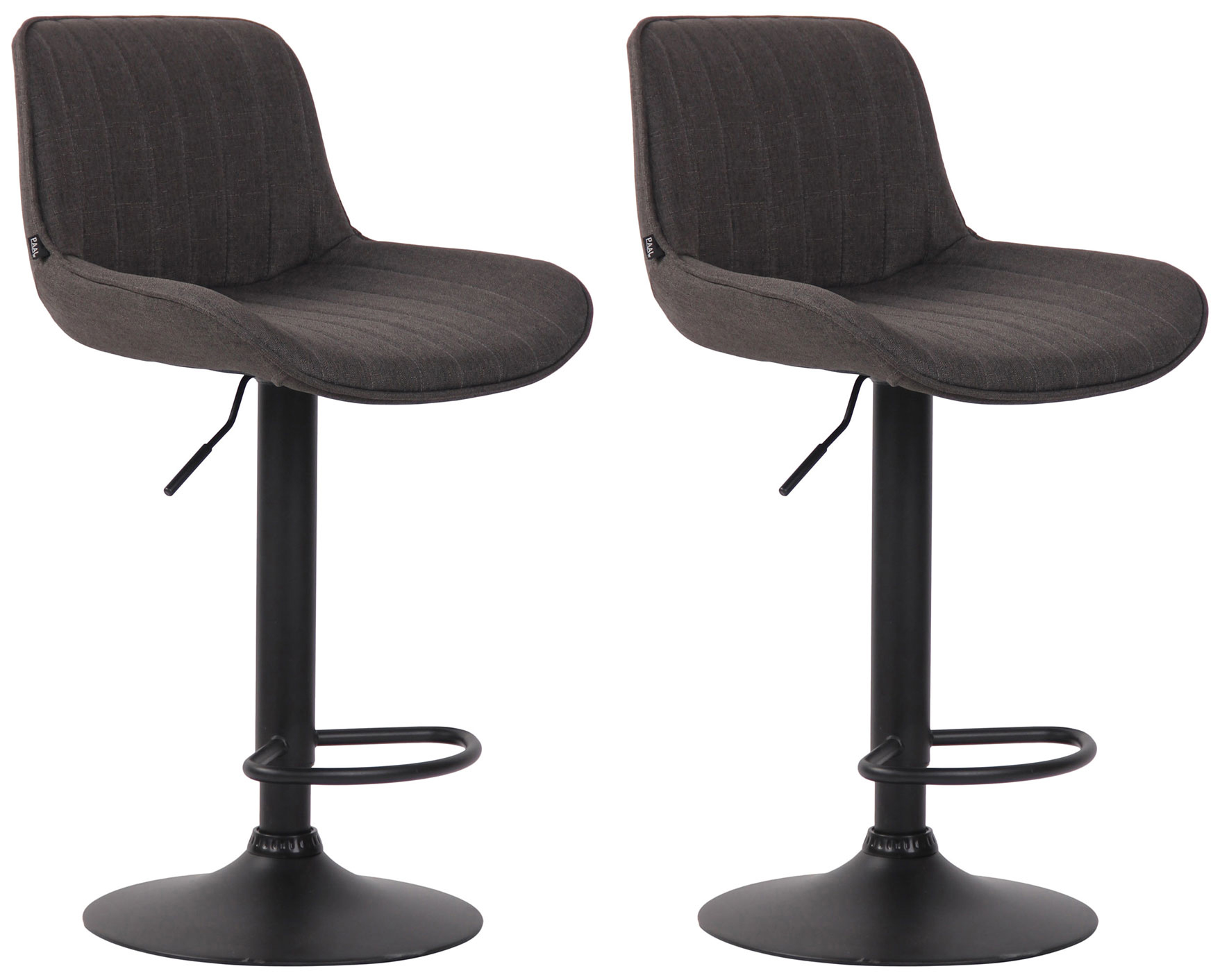 Lot de 2 Tabourets de bar Lentini en Tissu Pied trompette en Métal